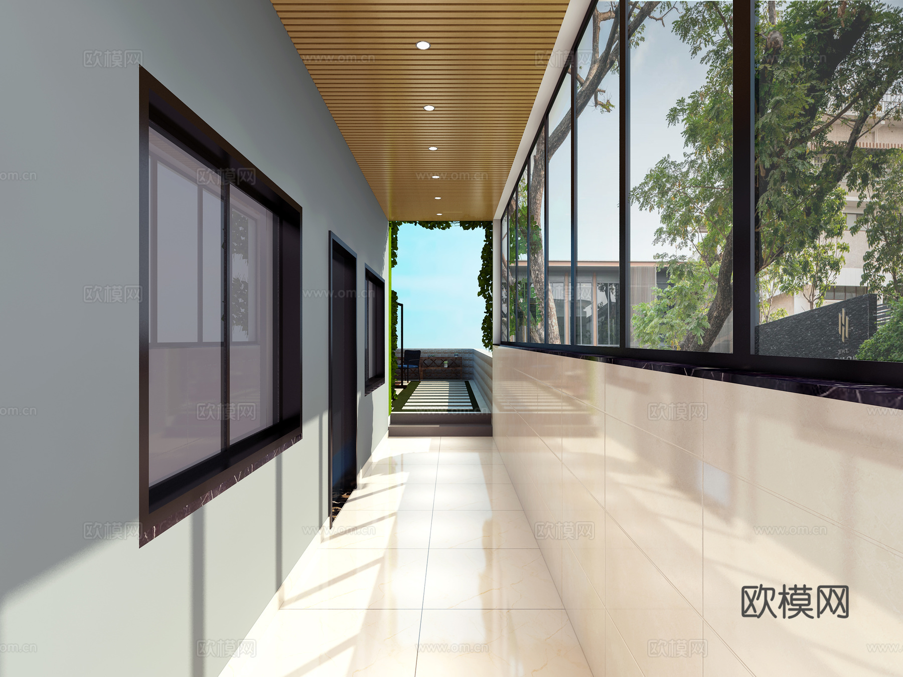 花园阳台 过道3d模型