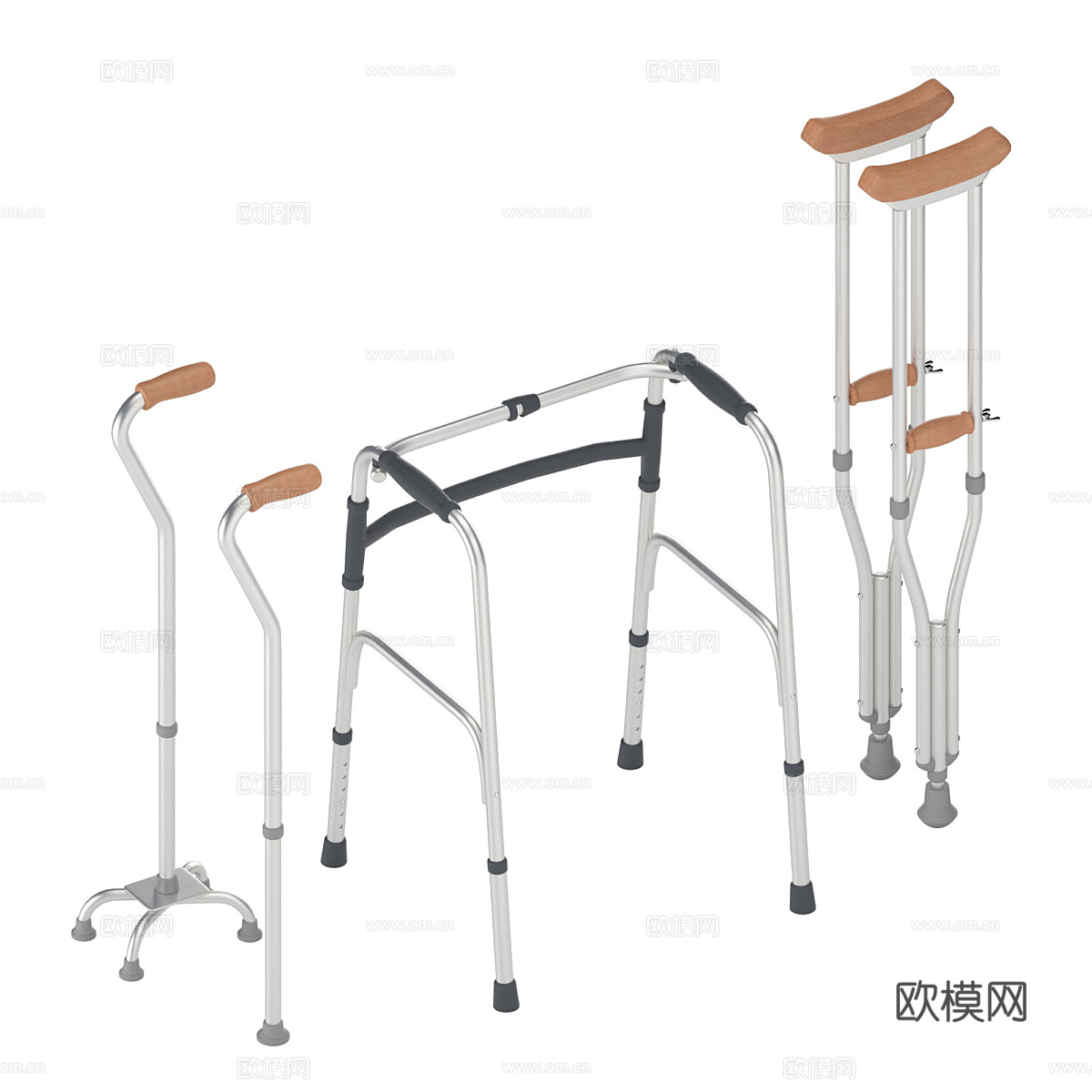 拐杖 助行器 手杖 医疗器材3d模型