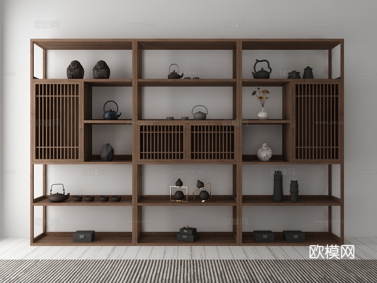 传统中式风格装饰柜3d模型