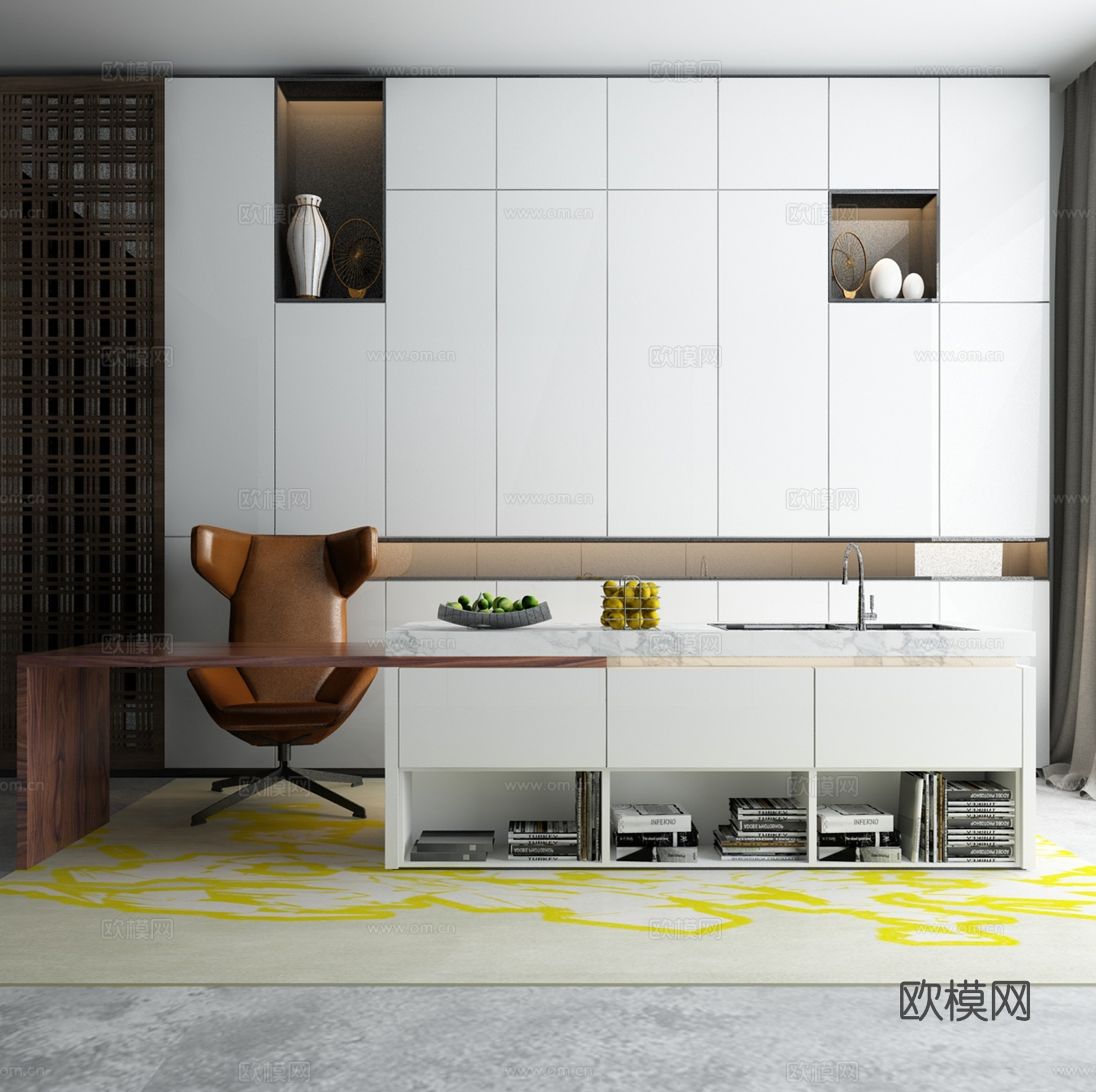 现代装饰柜组合3d模型
