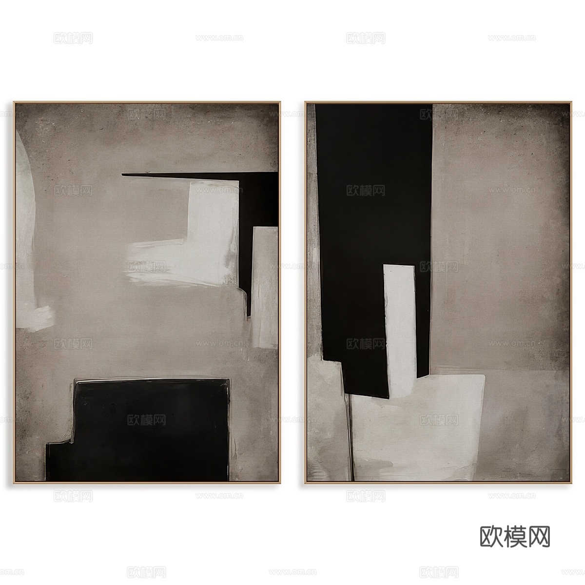 抽象绘画画框套装 05123d模型