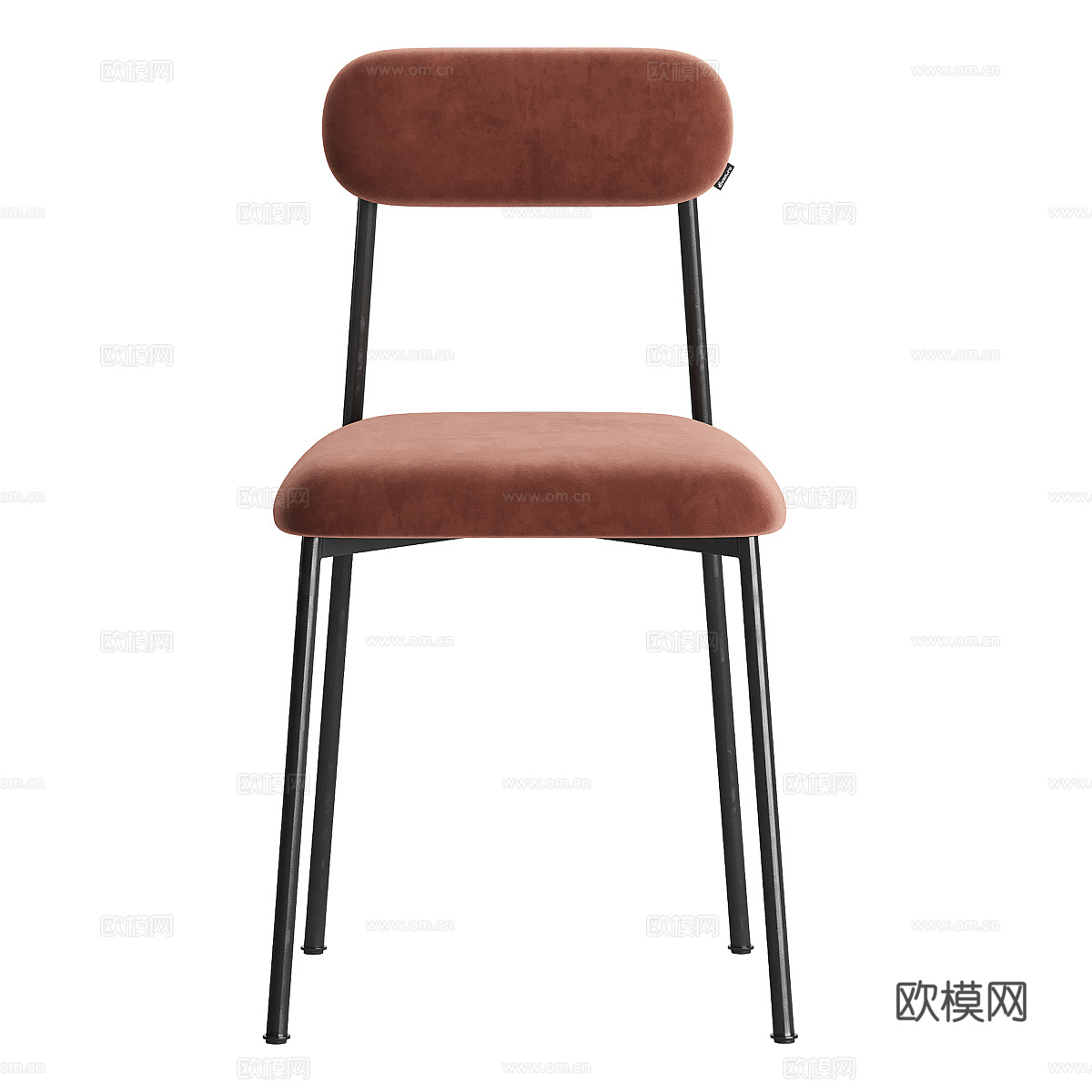 现代意式极简布艺不锈钢单椅3d模型