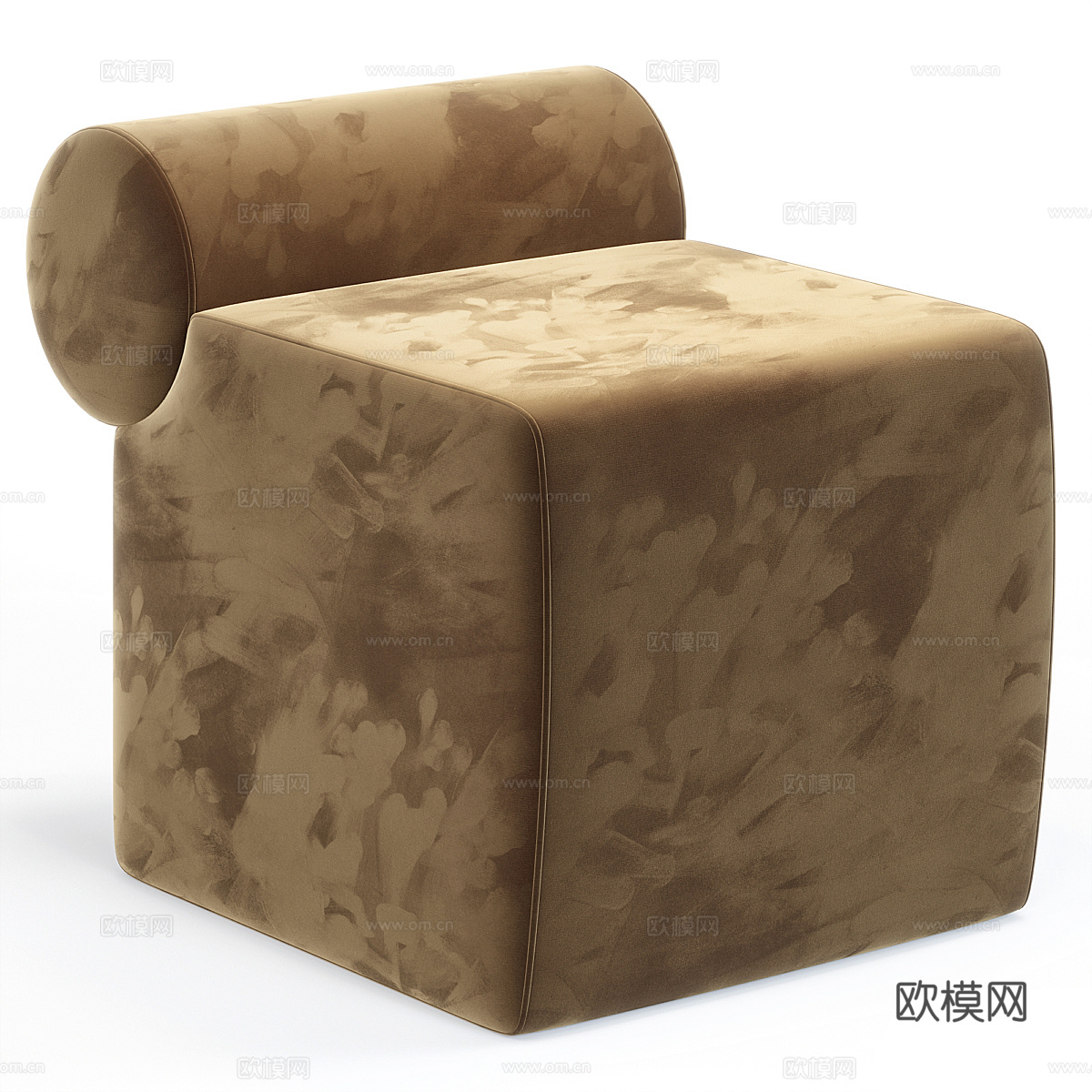 现代意式布艺沙发凳3d模型