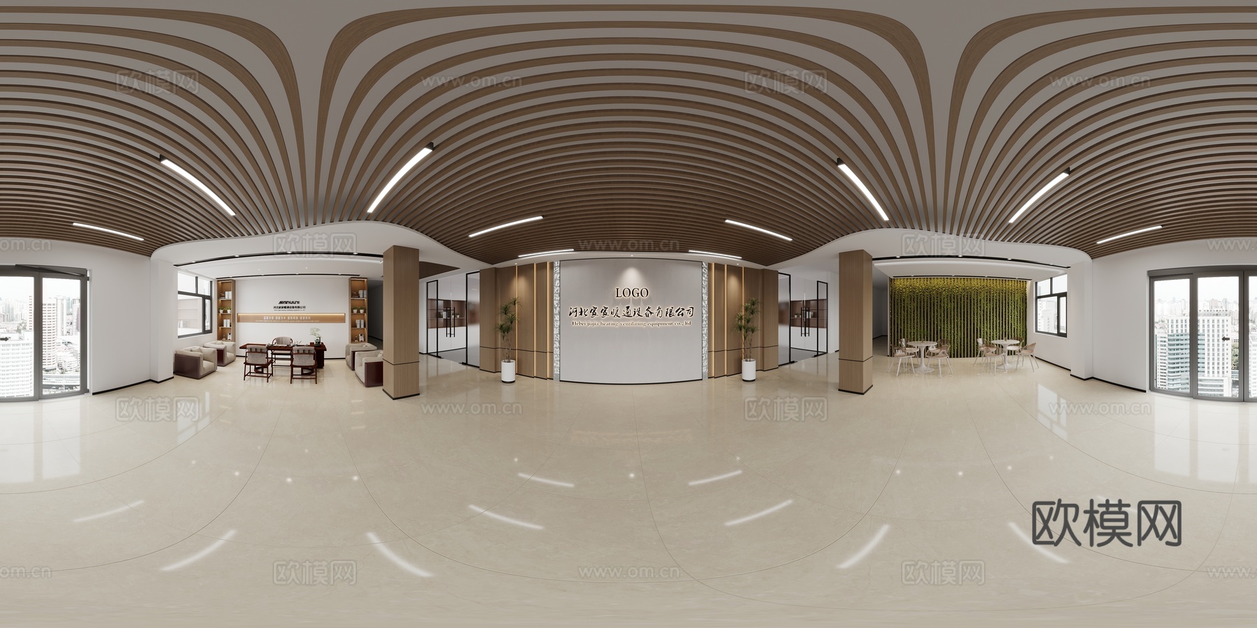 现代大堂 大厅 接待区 前台区 休息区3d模型