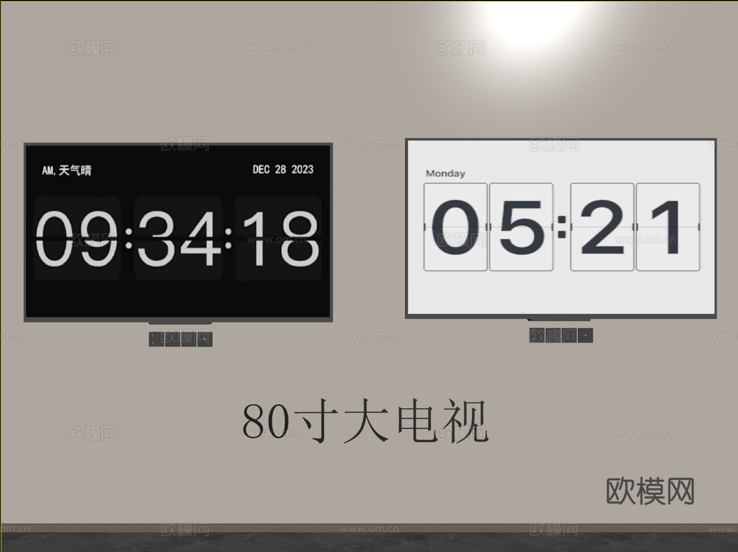 壁挂电视 80寸电视 sony电视3d模型