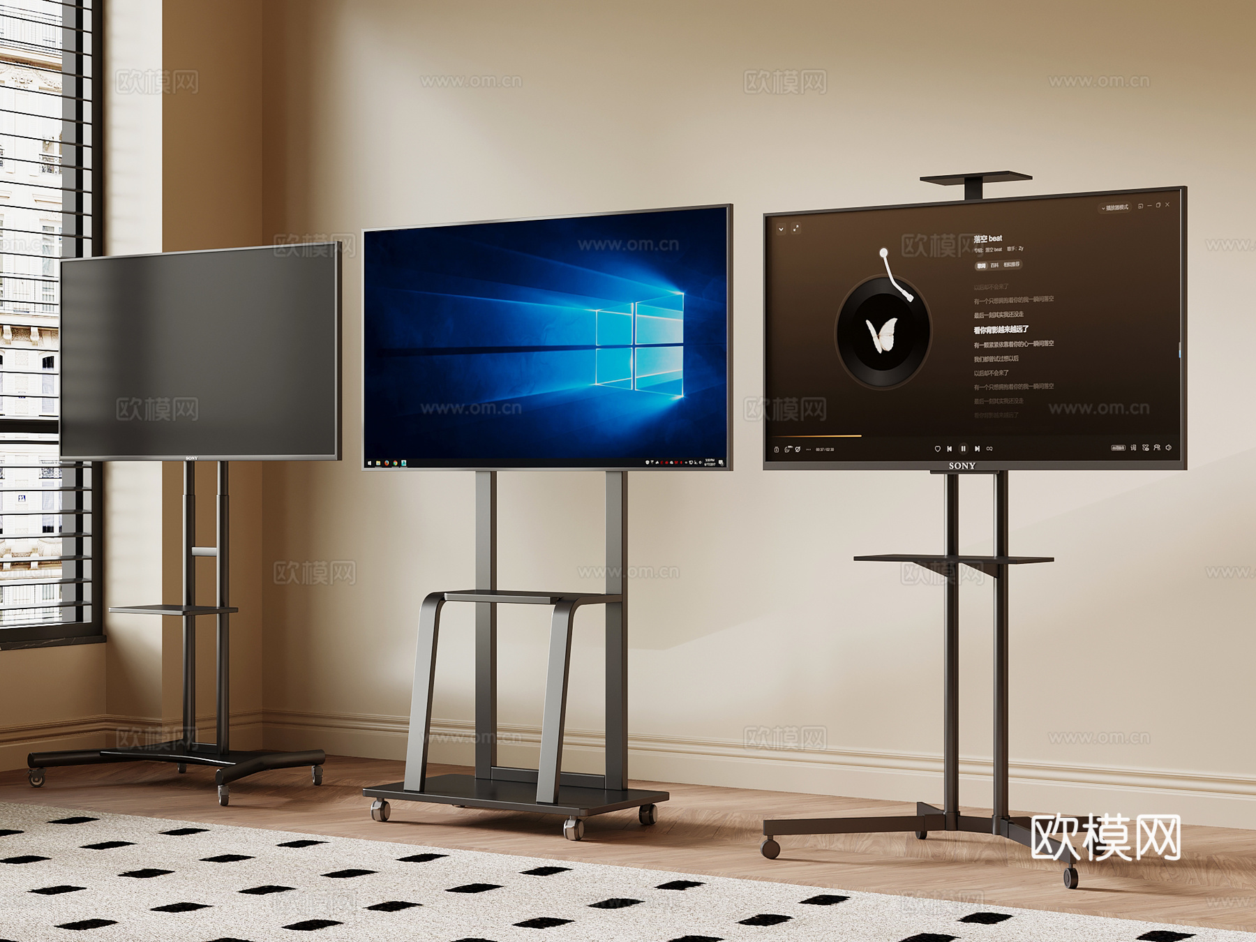 移动电视 支架电视3d模型