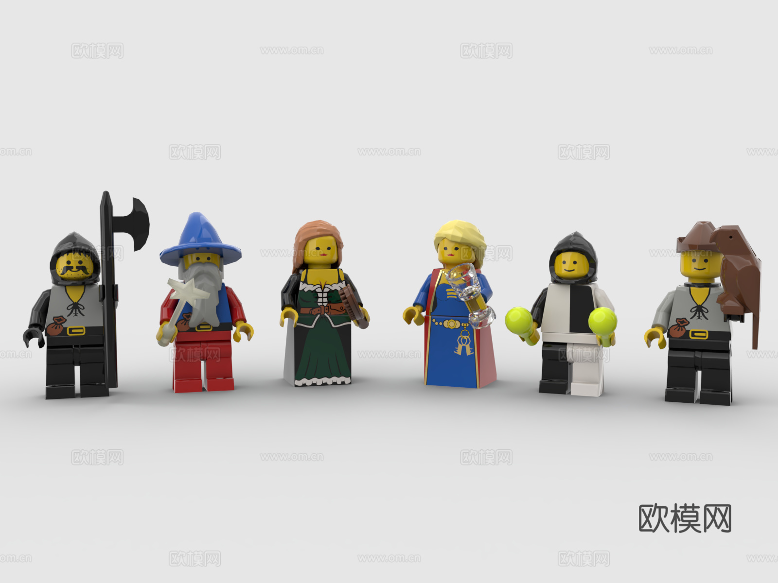 乐高 LEGO 玩具 积木 中世纪风格小人 乐高小人 乐高公3d模型
