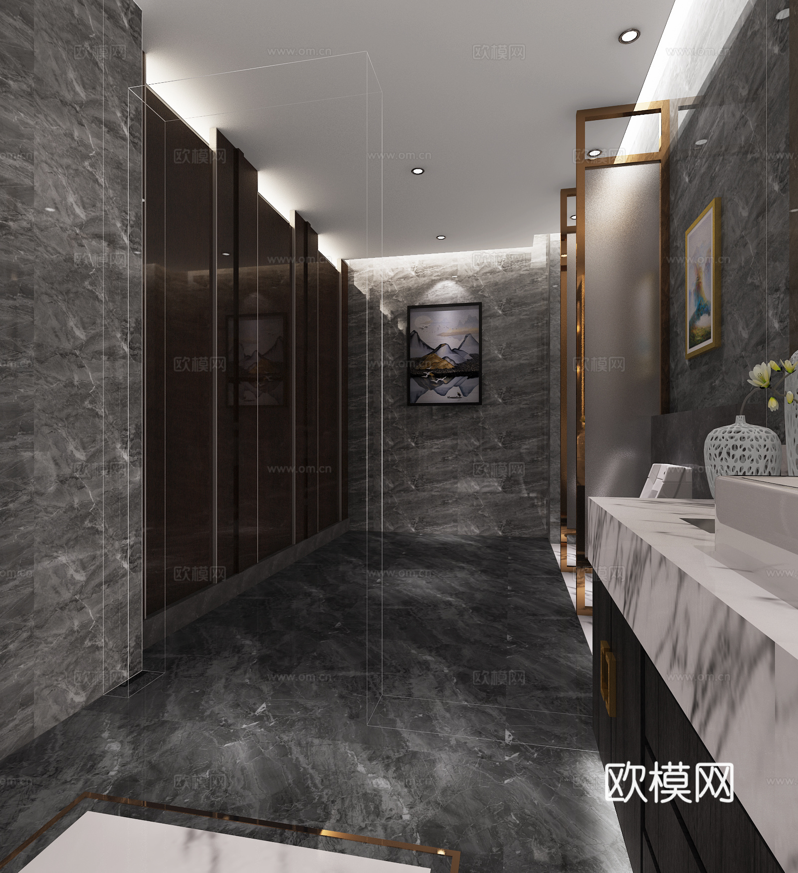 奔驰4s店卫生间3d模型