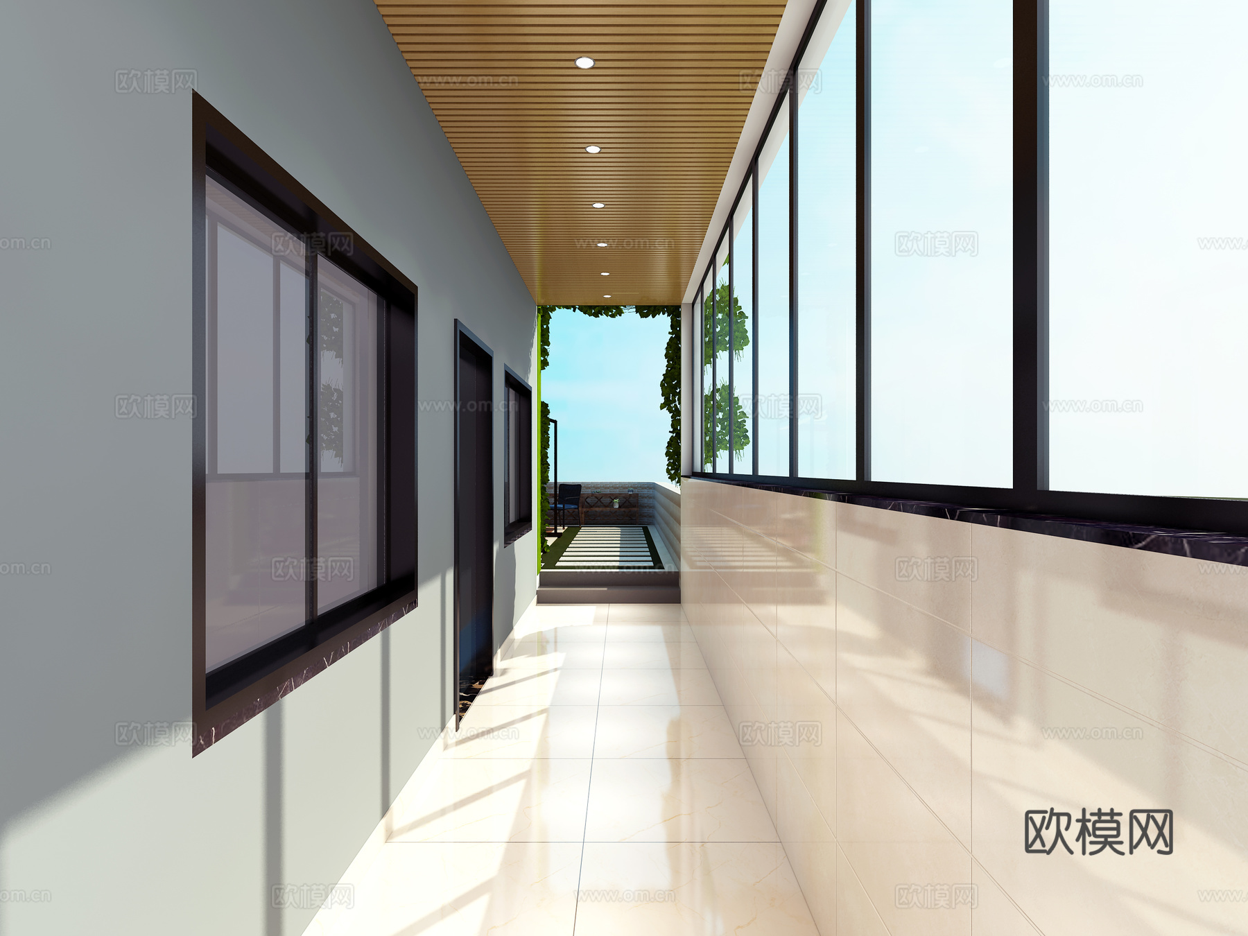 花园阳台 过道3d模型