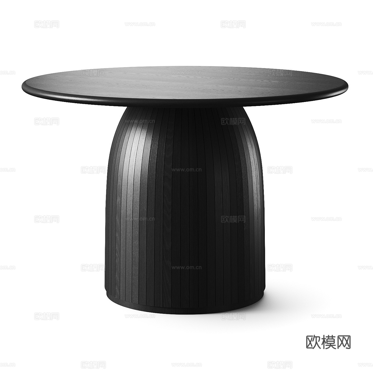 新中式实木圆餐桌3d模型