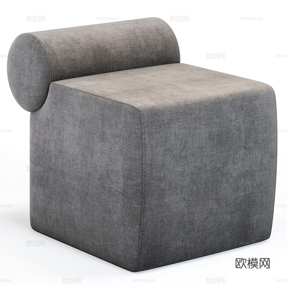 现代意式布艺沙发凳3d模型