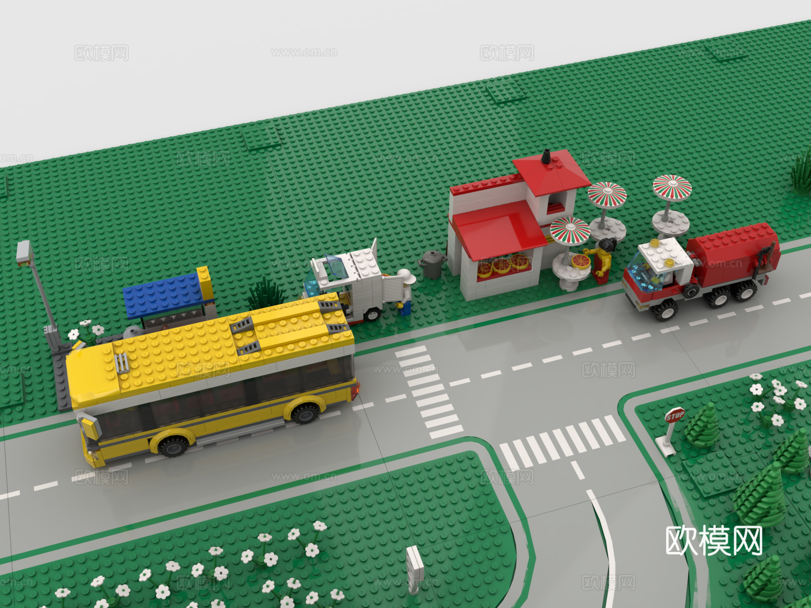 乐高 LEGO 玩具 积木 小镇 村庄 乡镇 城市 建筑3d模型
