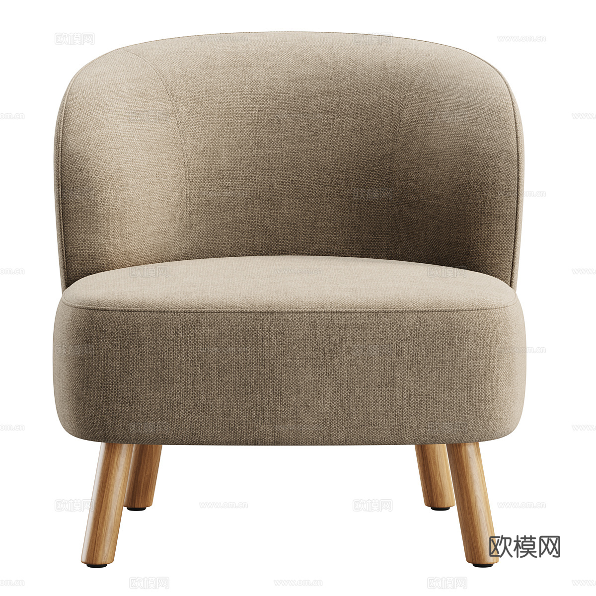 现代北欧布艺扶手椅3d模型