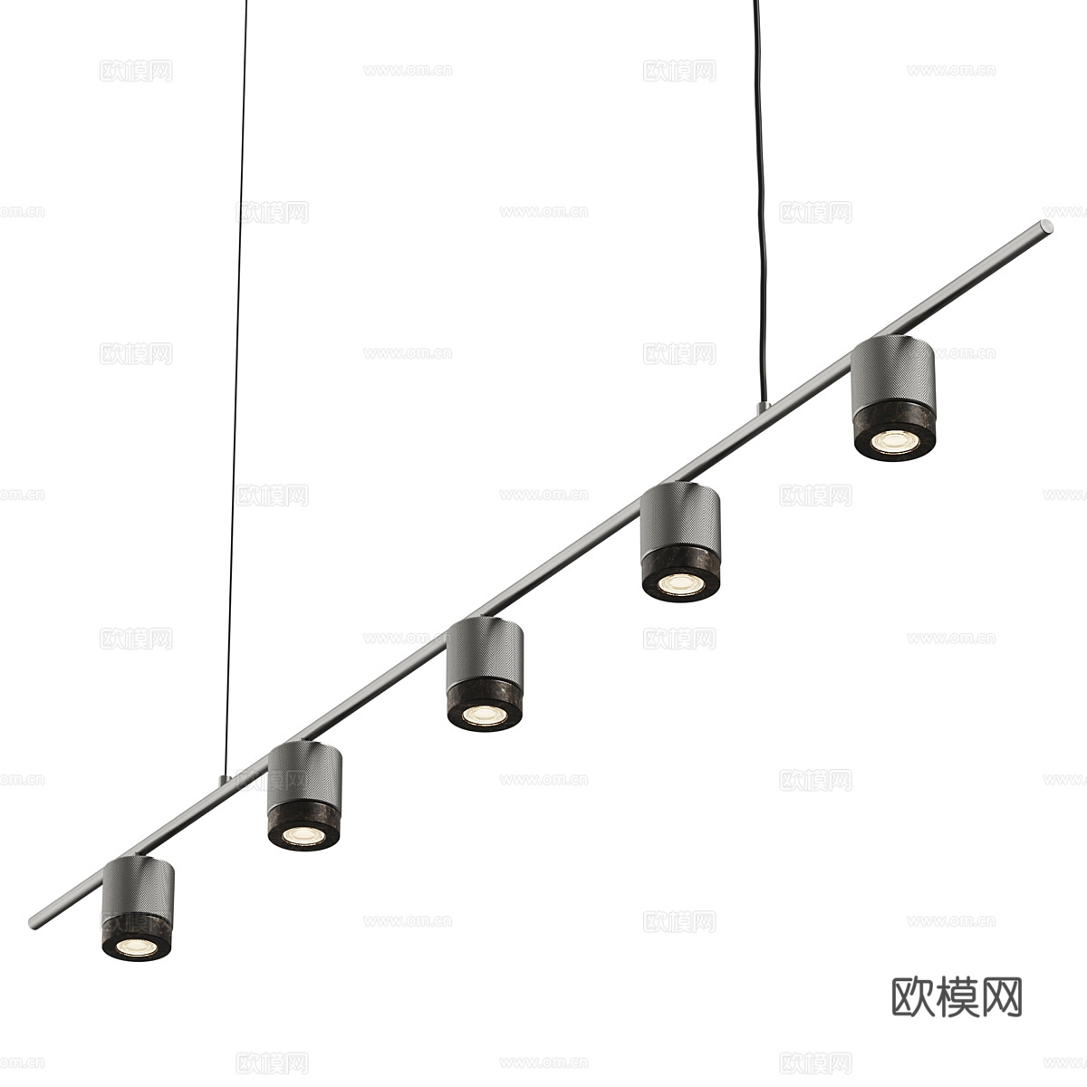 现代意式极简长条装饰吊灯3d模型