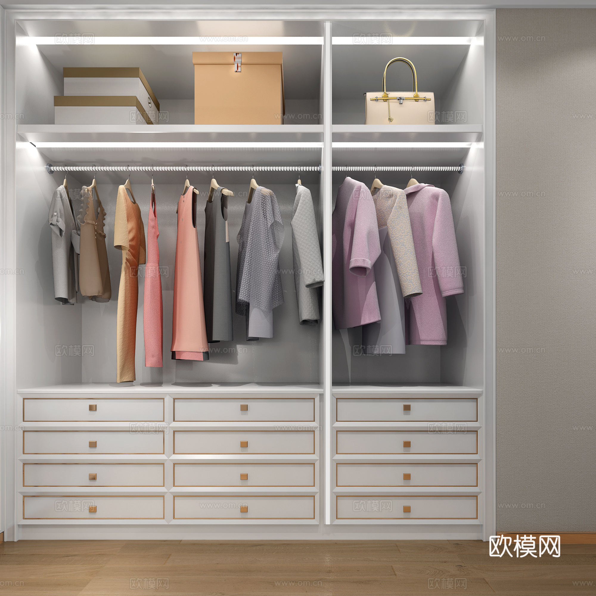 现代衣柜 衣服3d模型