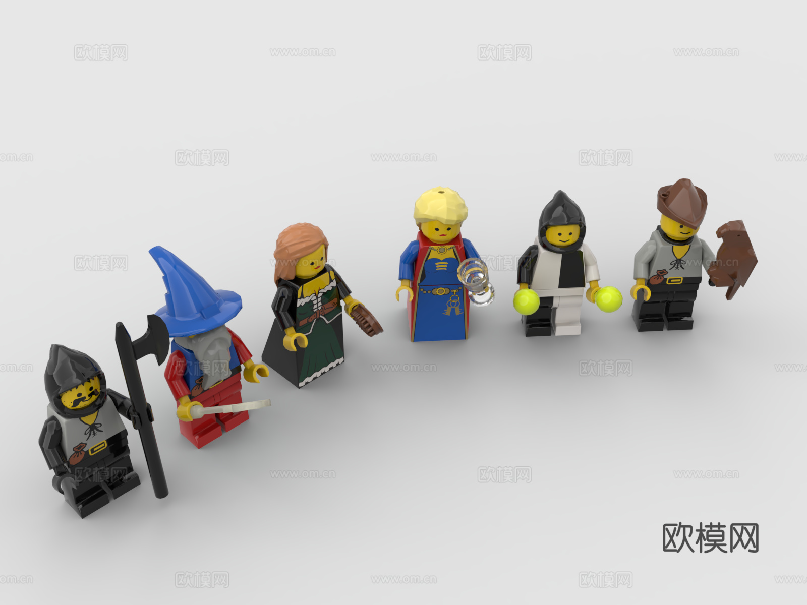 乐高 LEGO 玩具 积木 中世纪风格小人 乐高小人 乐高公3d模型