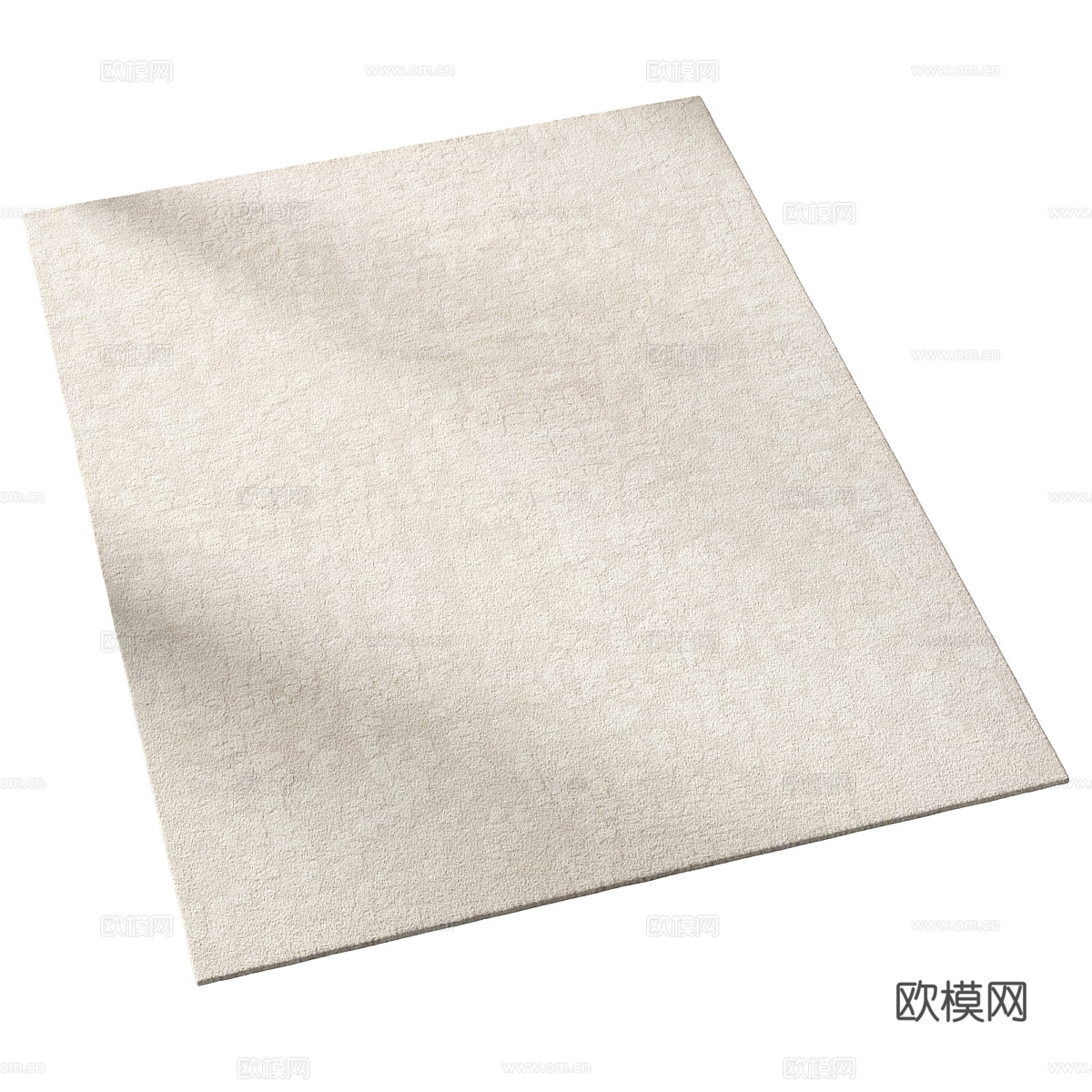现代奶油风布艺地毯3d模型
