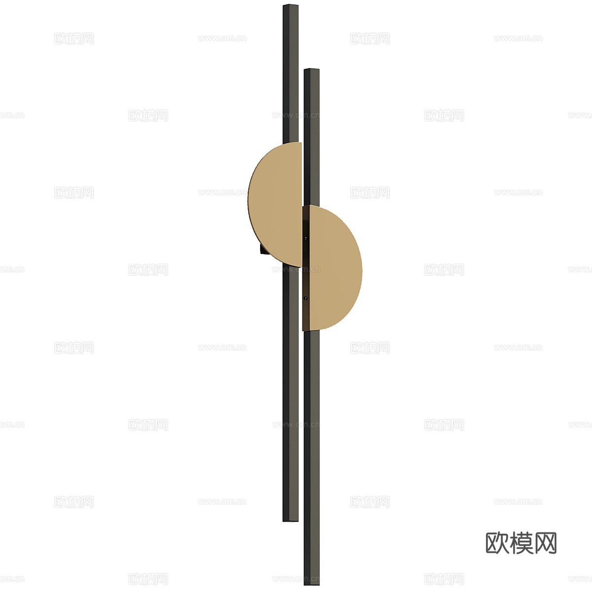 现代轻奢极简长条金属装饰壁灯3d模型