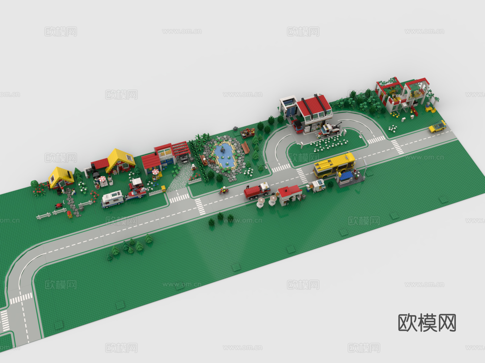 乐高 LEGO 玩具 积木 小镇 村庄 乡镇 城市 建筑3d模型