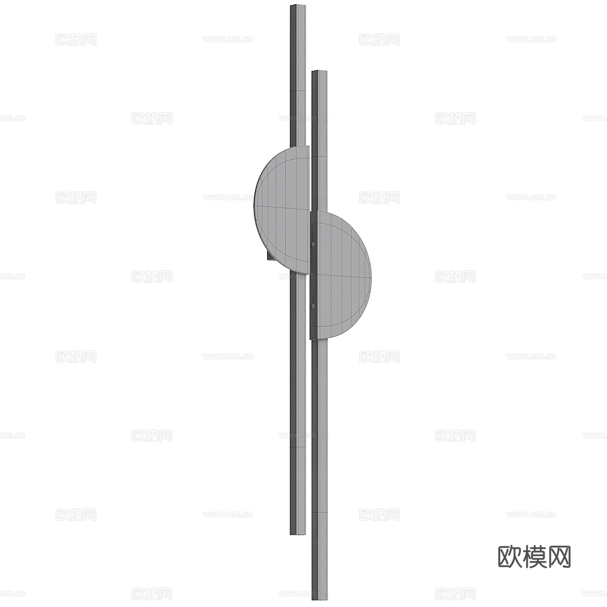 现代轻奢极简长条金属装饰壁灯3d模型