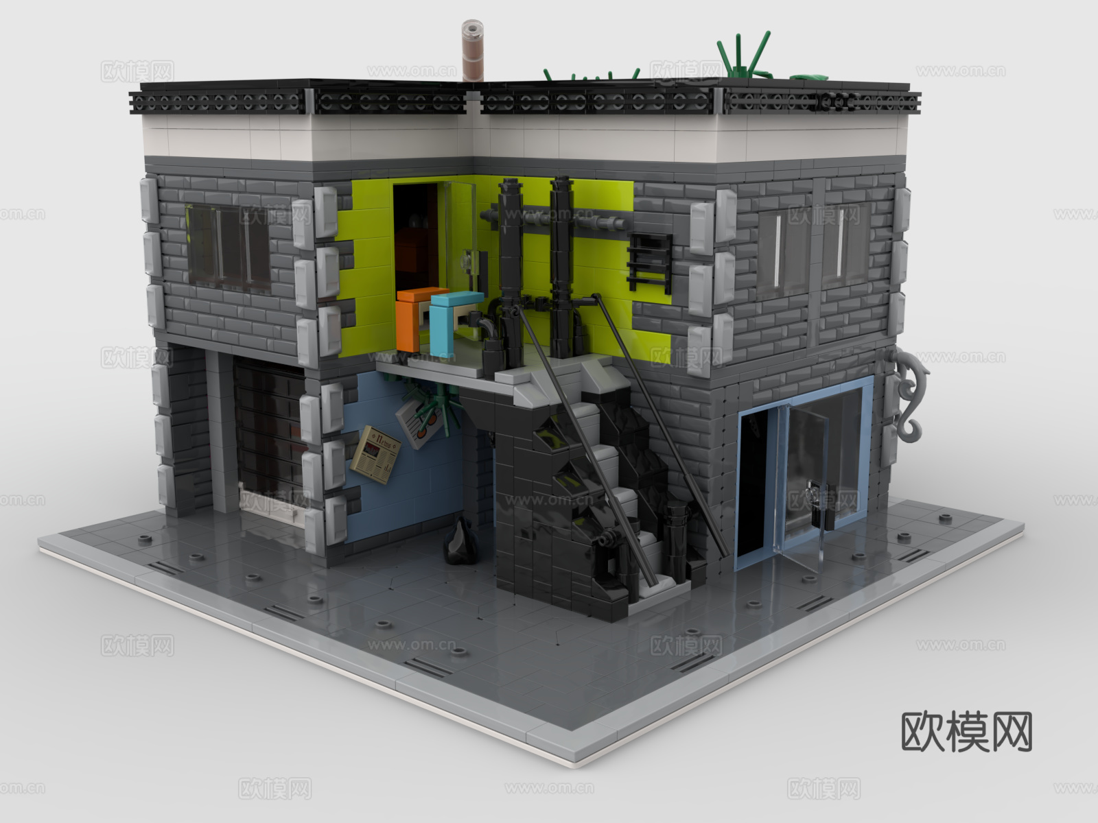 乐高 LEGO 玩具 积木 公寓 别墅 房子 建筑 商铺 店3d模型