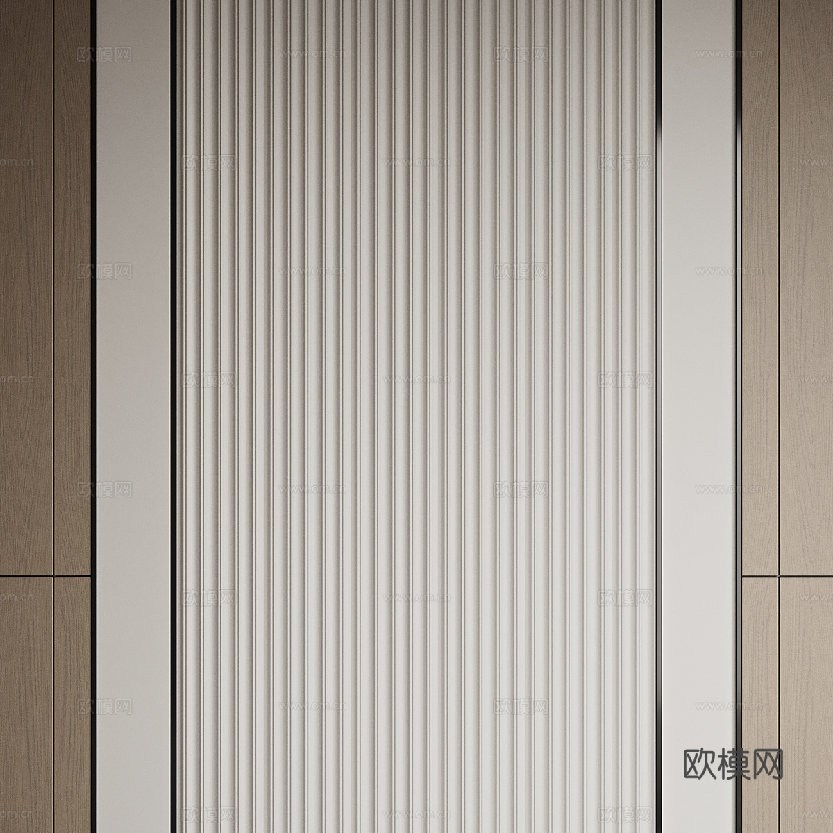 现代意式极简床头背景墙3d模型