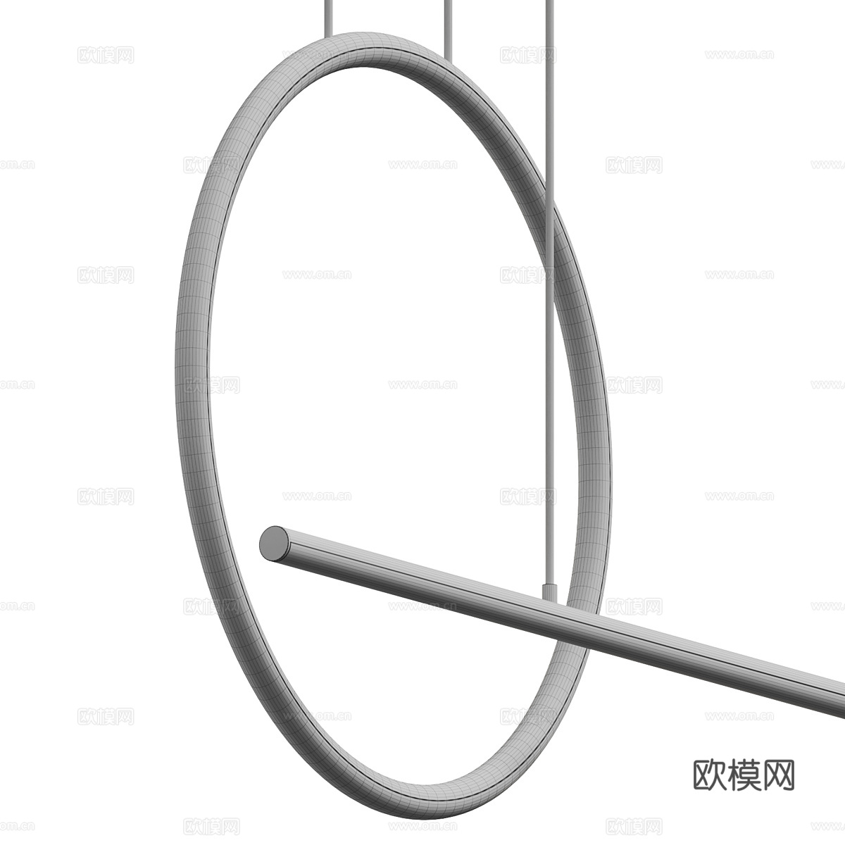 现代轻奢极简线性装饰吊灯3d模型