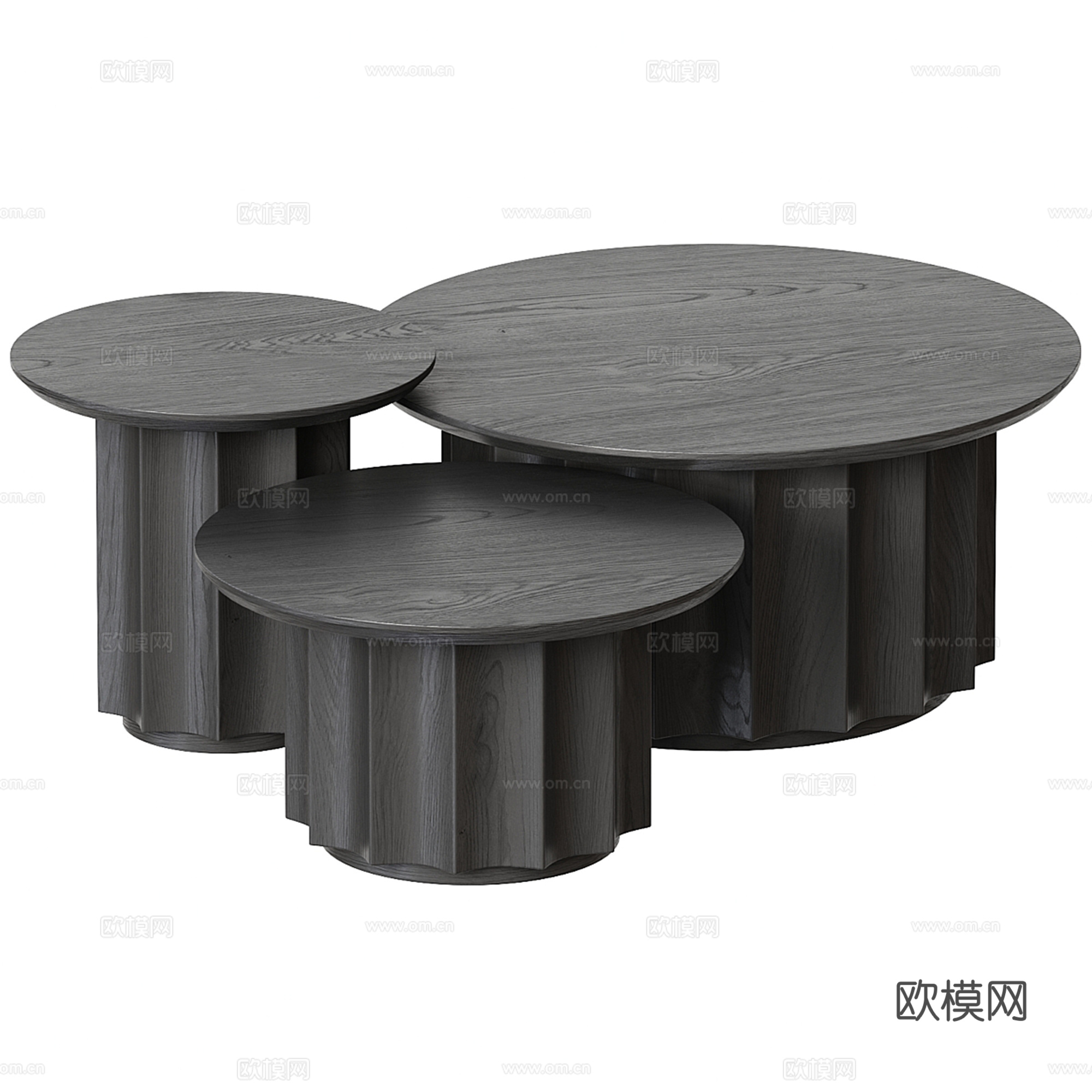 圆形子母茶几组合3d模型