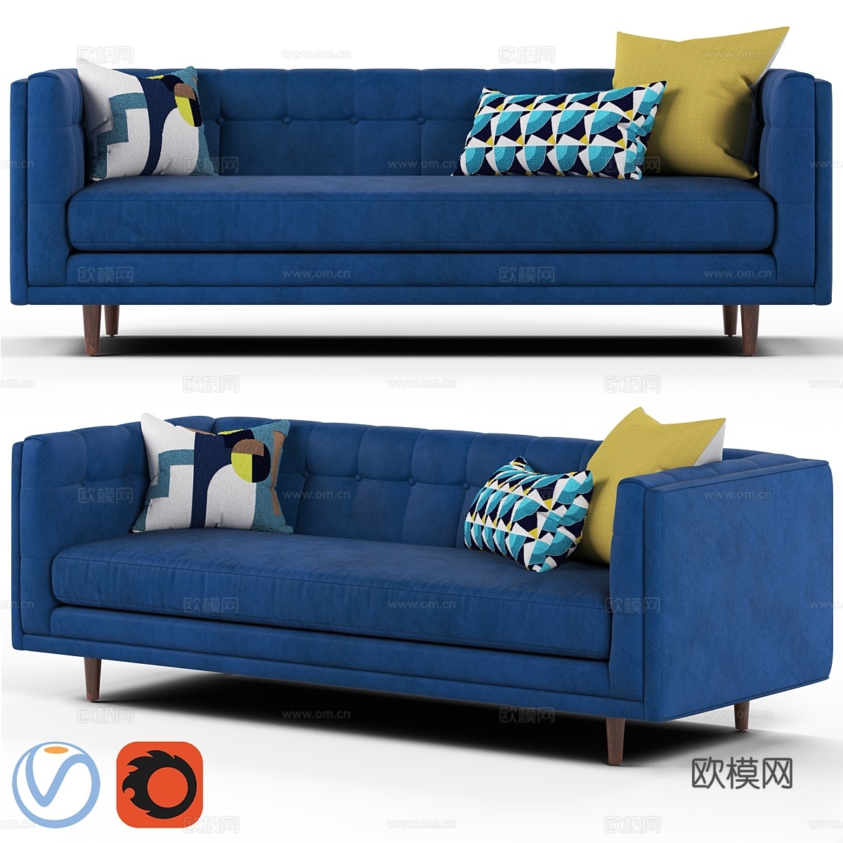 Westelm Bradford 沙发3d模型