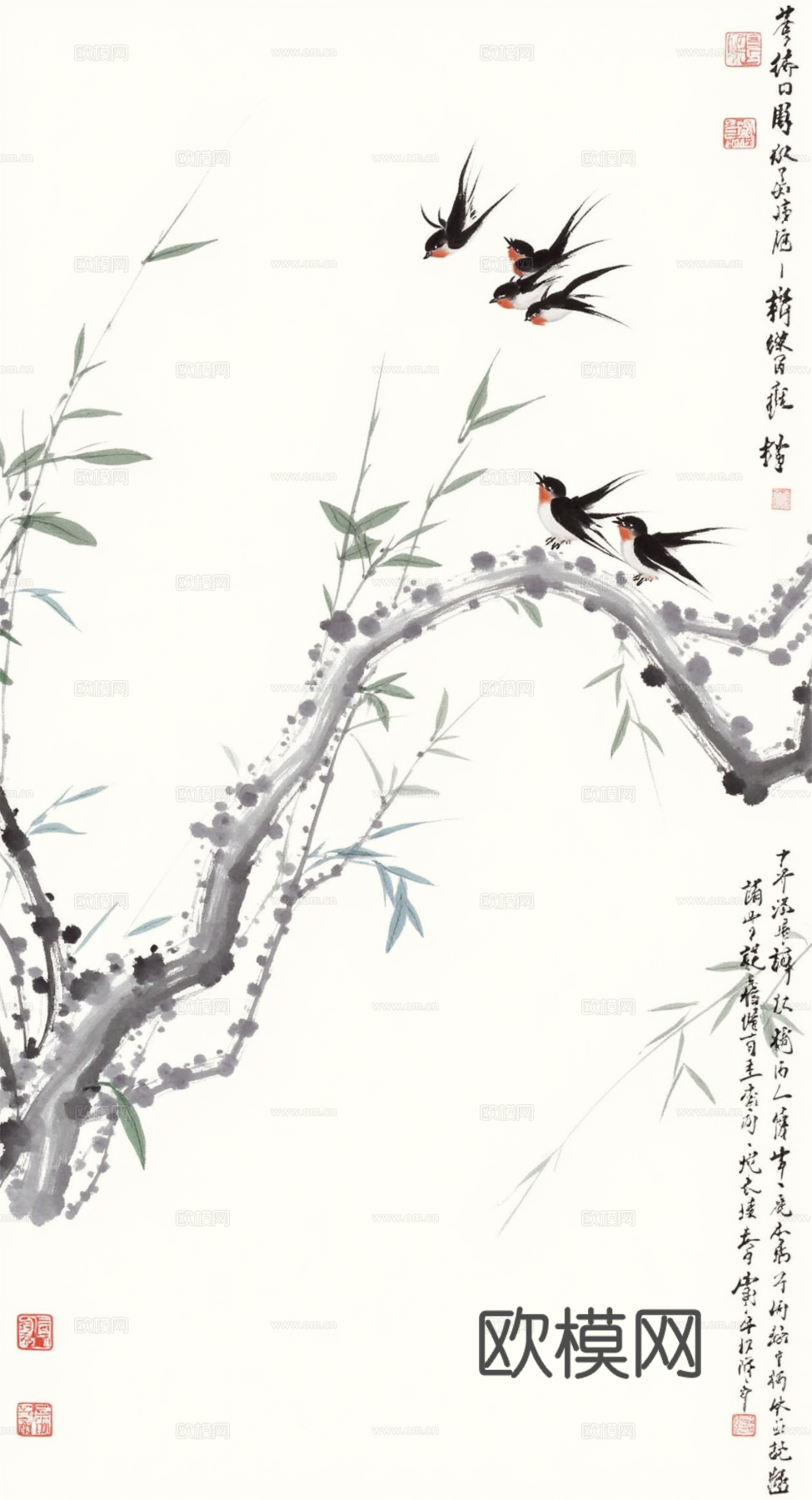 水墨花鸟挂画 装饰画