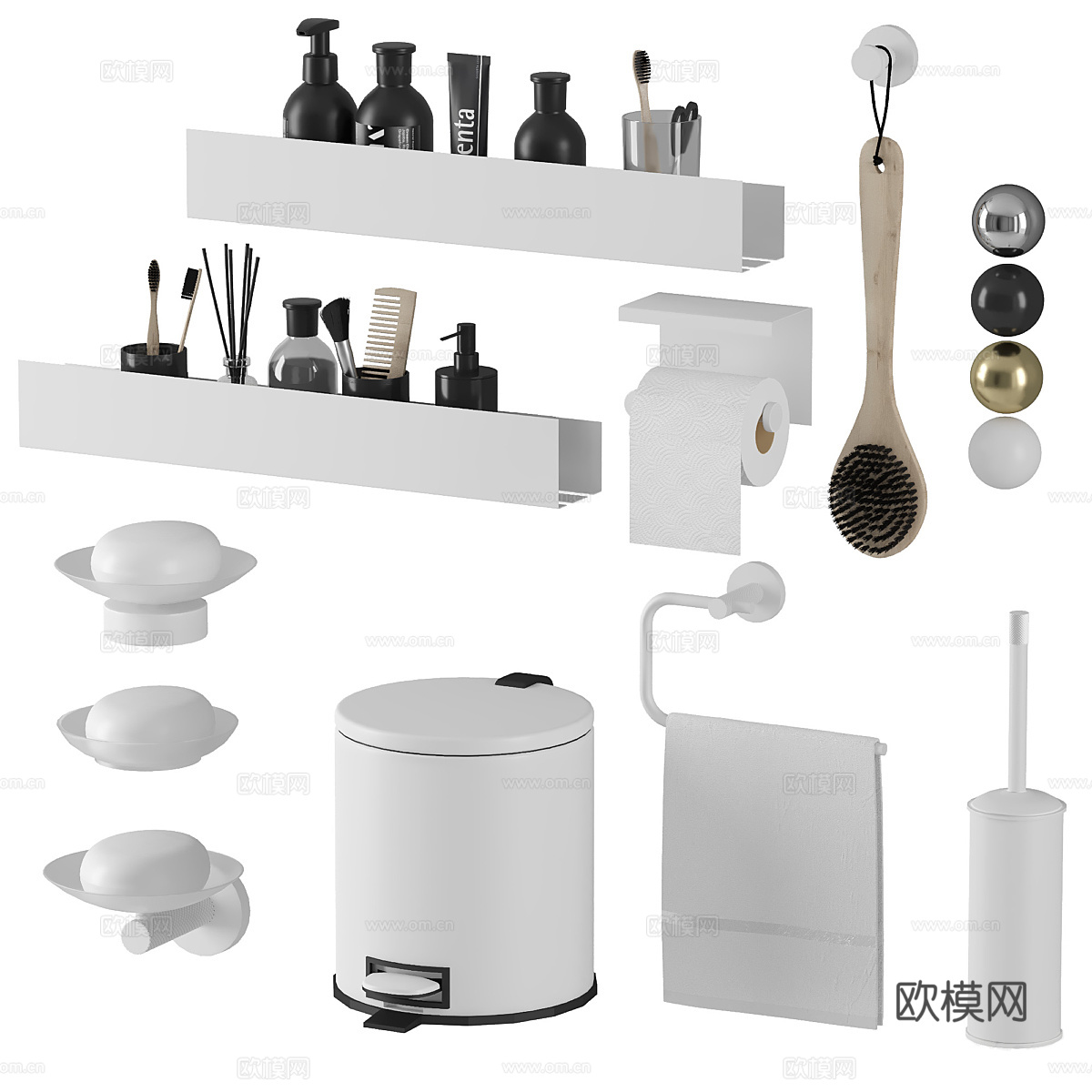 现代意式卫浴配件3d模型