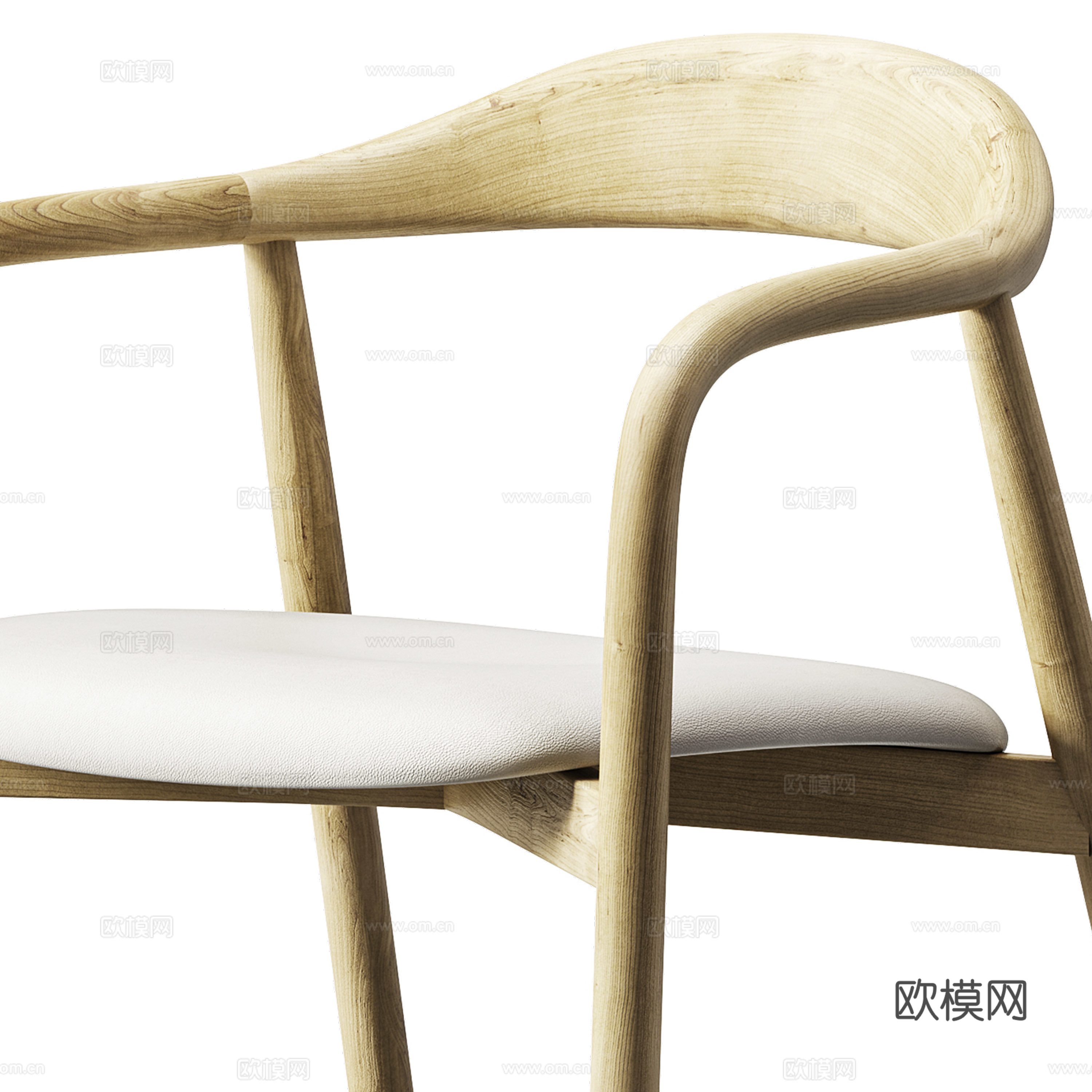 新中式木质单椅3d模型