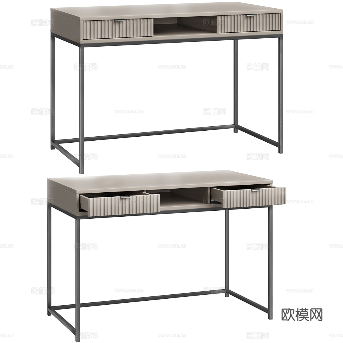 现代意式书桌3d模型