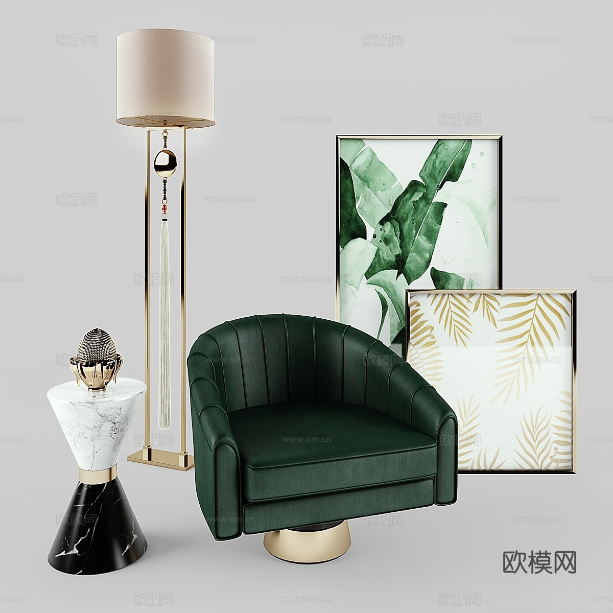 Essential Home Bogarde 休闲椅，Vin3d模型
