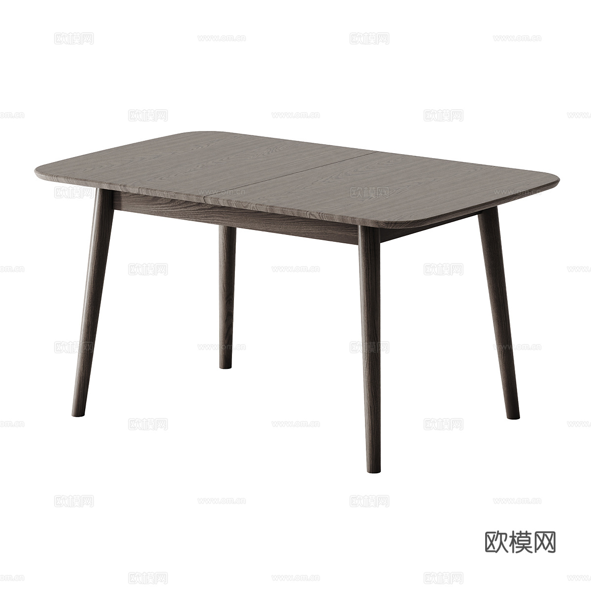 现代北欧实木长餐桌3d模型