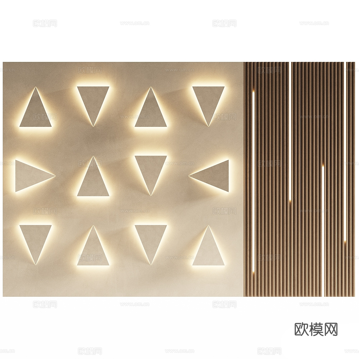 现代意式墙面装饰3d模型