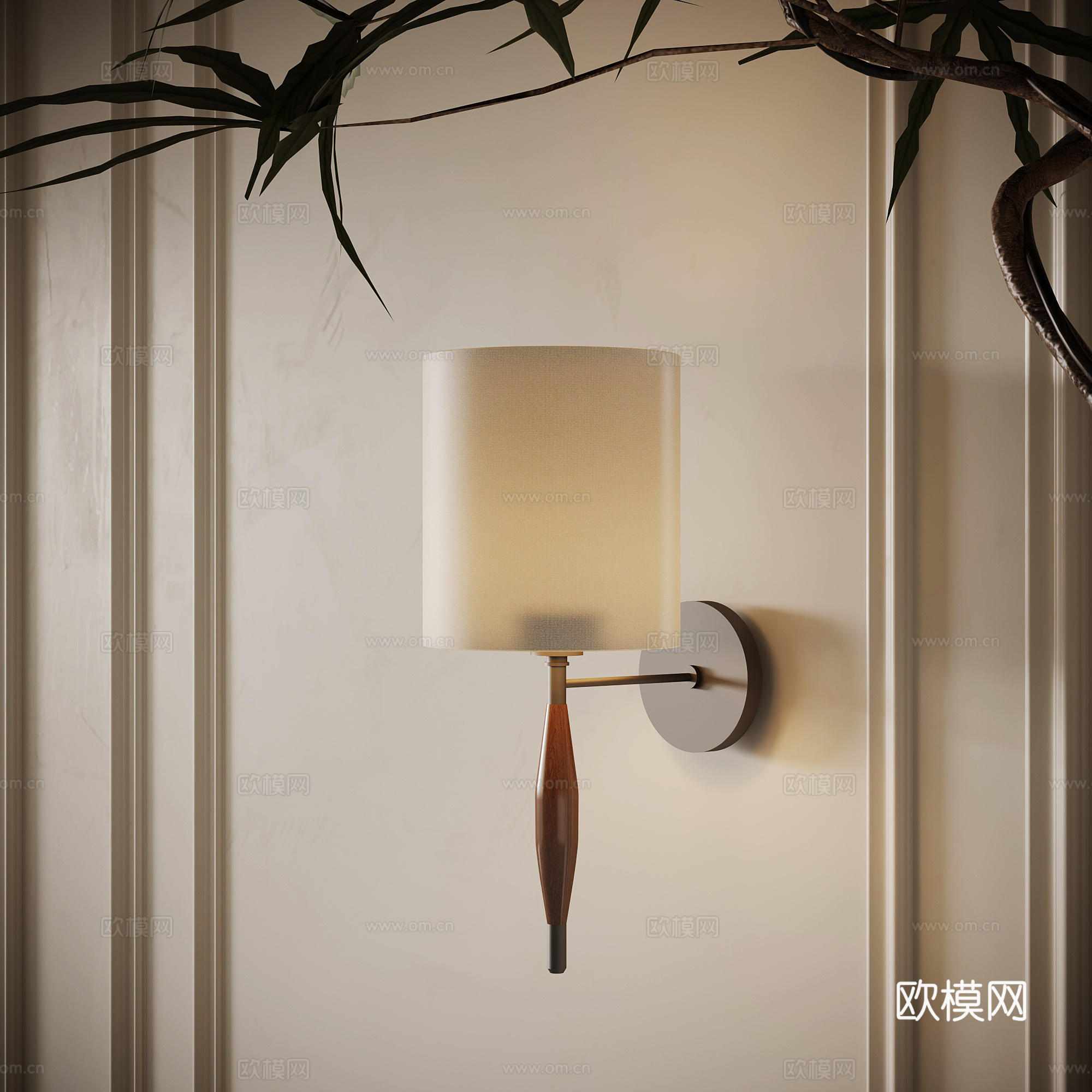 中古风壁灯su模型