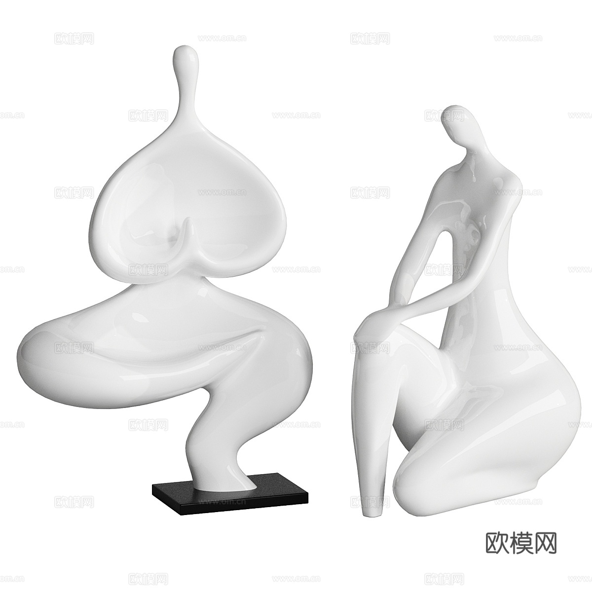 装饰抽象雕塑瑜伽女士3d模型