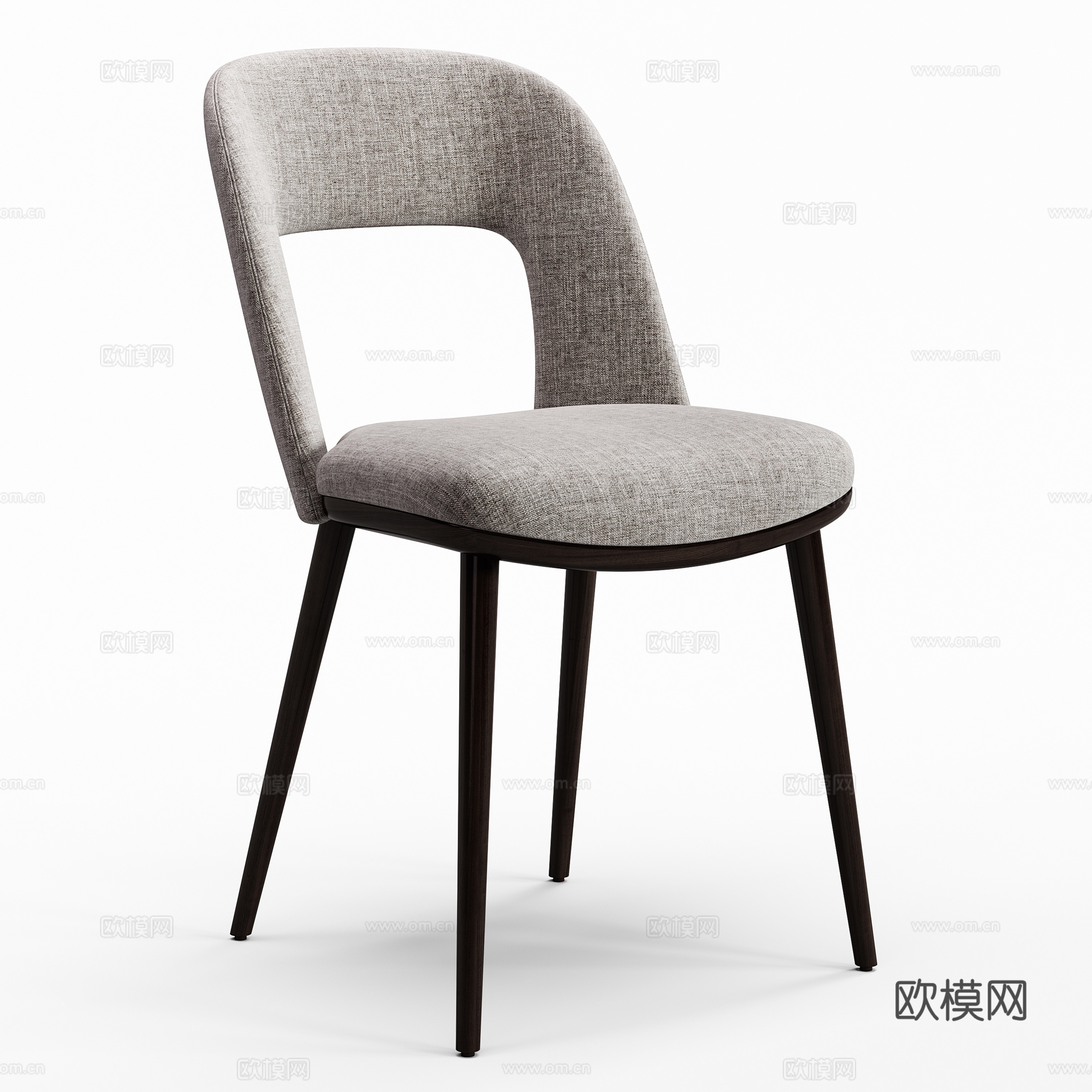 现代意式布艺单椅3d模型