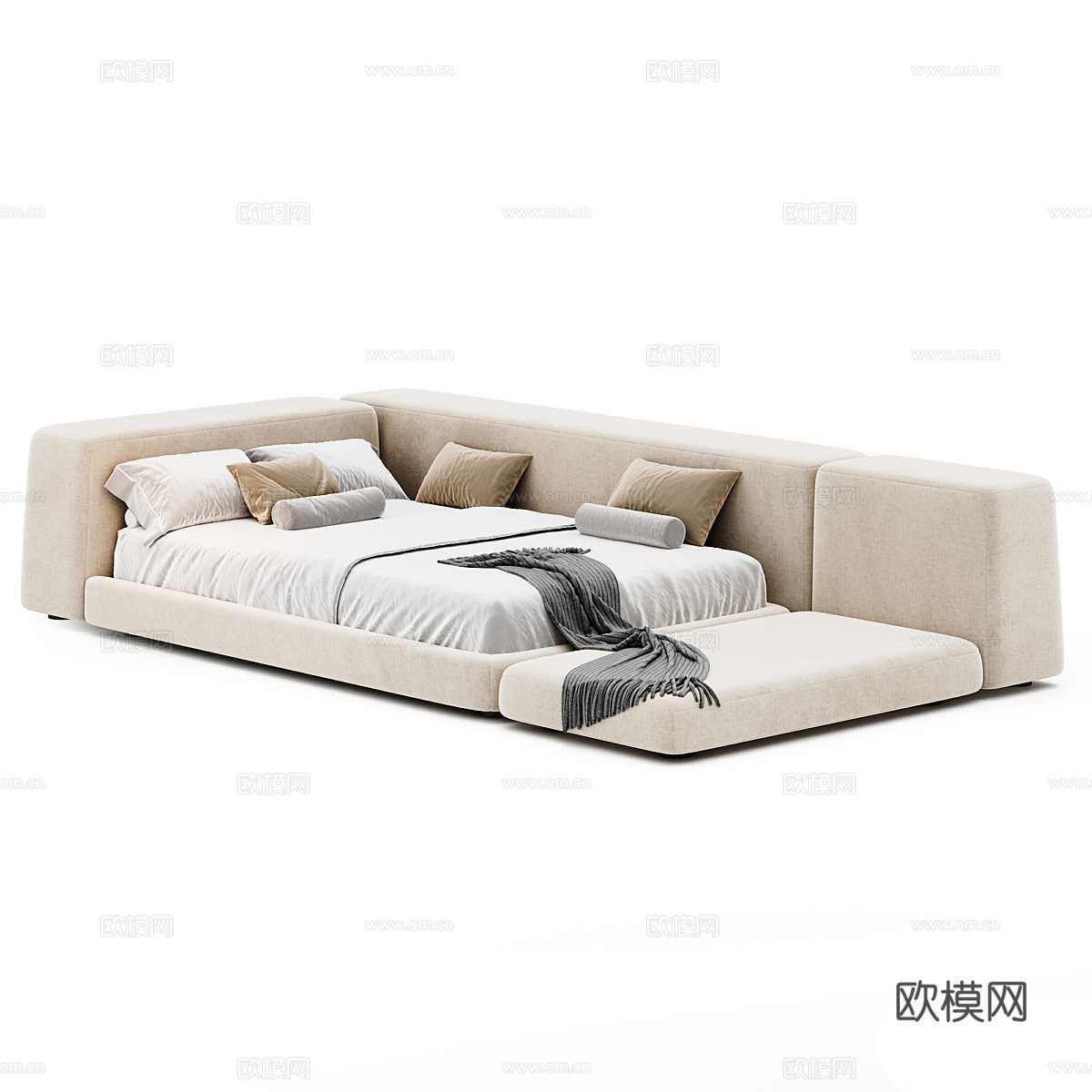 现代意式儿童布艺沙发床3d模型