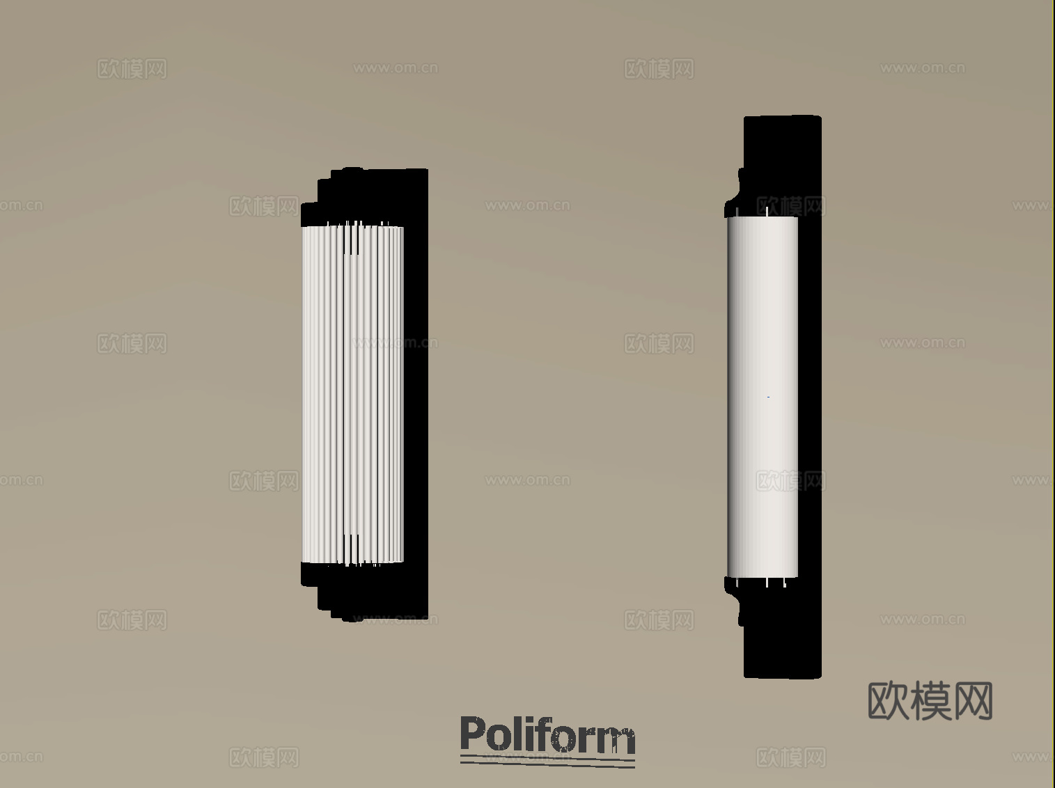 现代壁灯 金属灯su模型