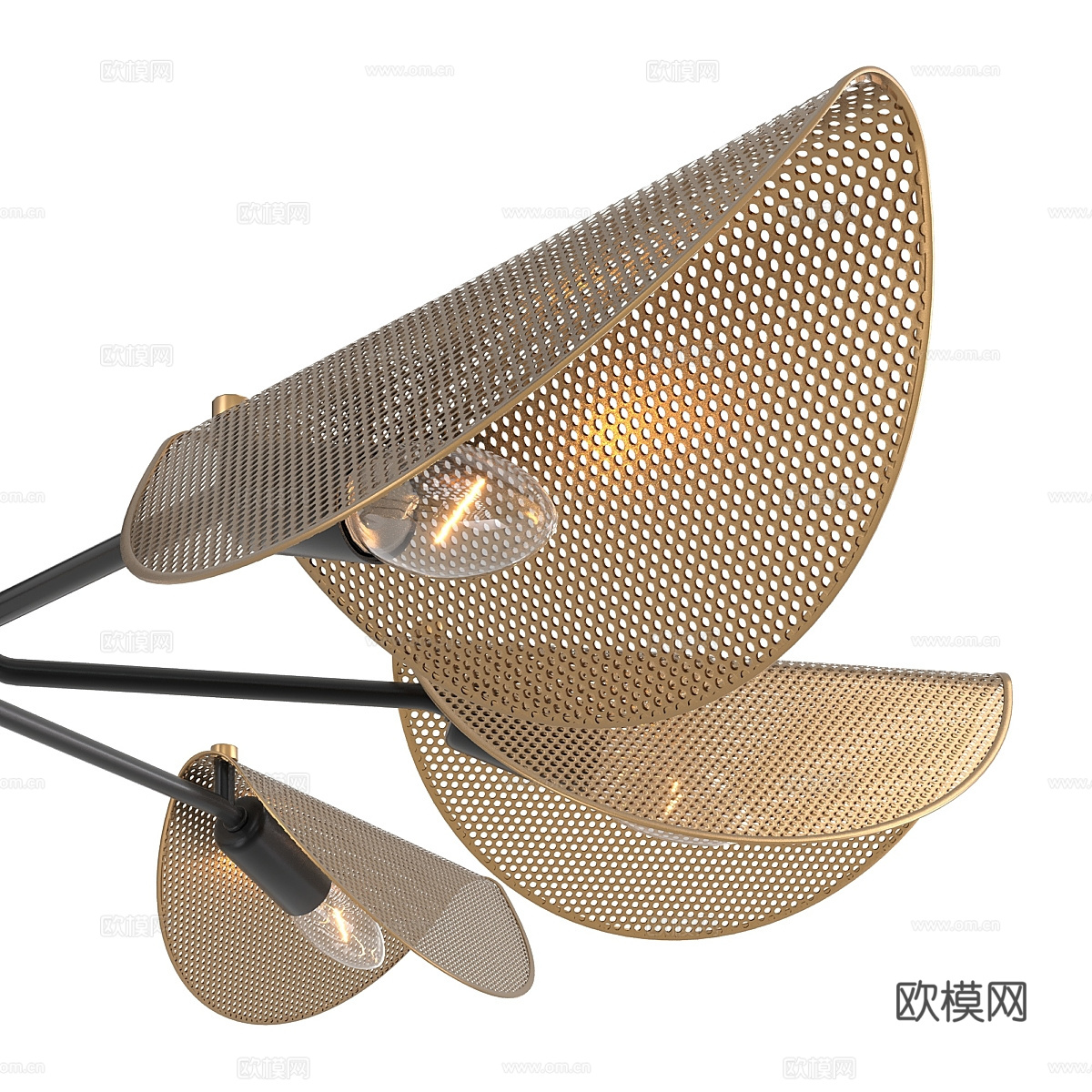 新中式轻奢装饰吊灯3d模型