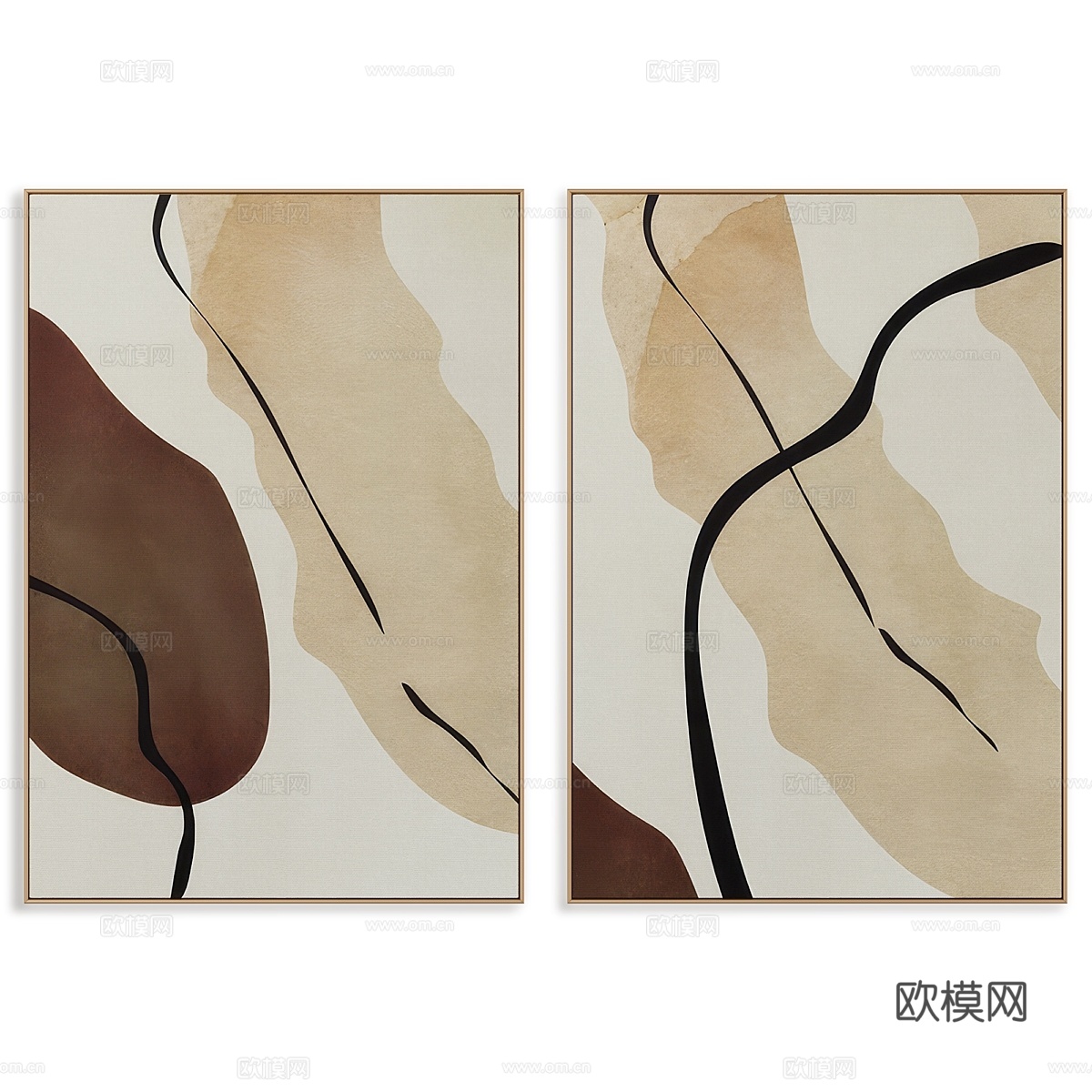 抽象绘画画框套装 02723d模型