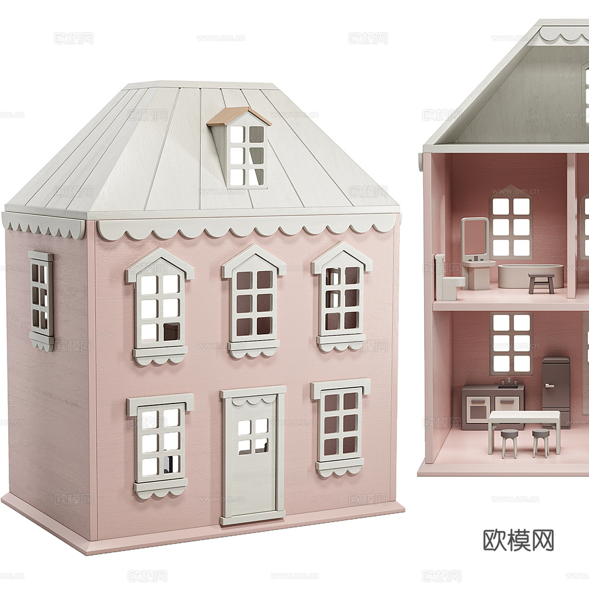 现代儿童玩具屋3d模型