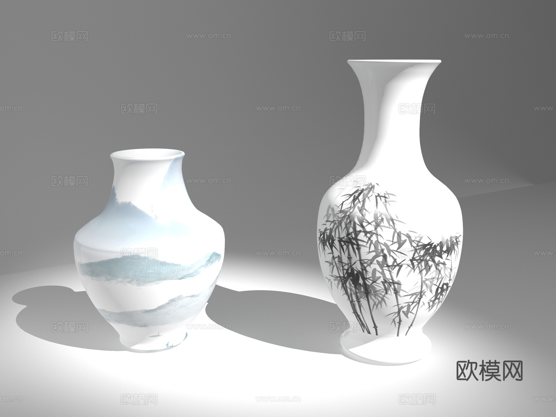 花瓶 中式花瓶 中式陶瓷 青花瓷3d模型