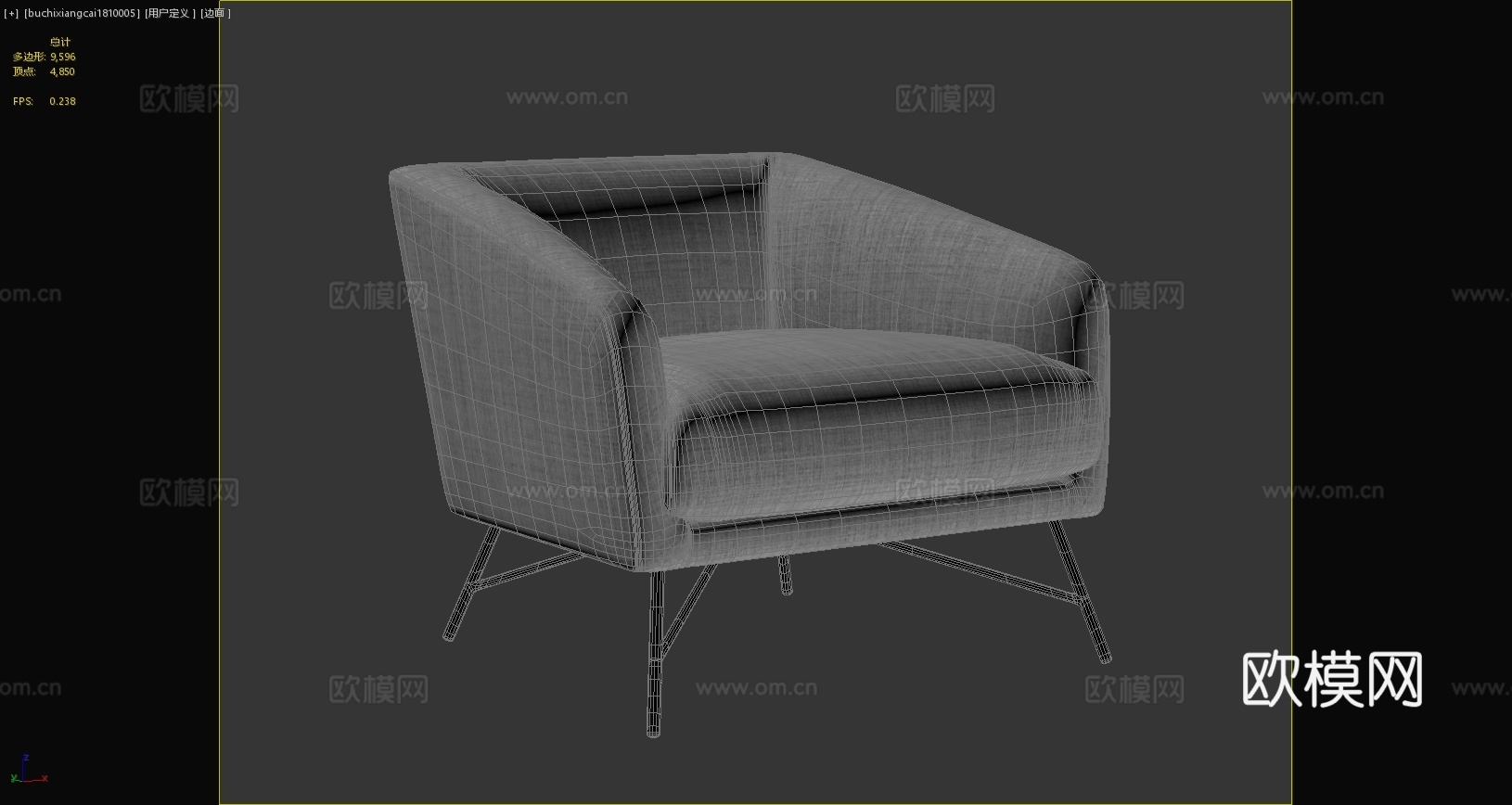 现代单人沙发 现代休闲椅 现代单椅 布艺沙发3d模型