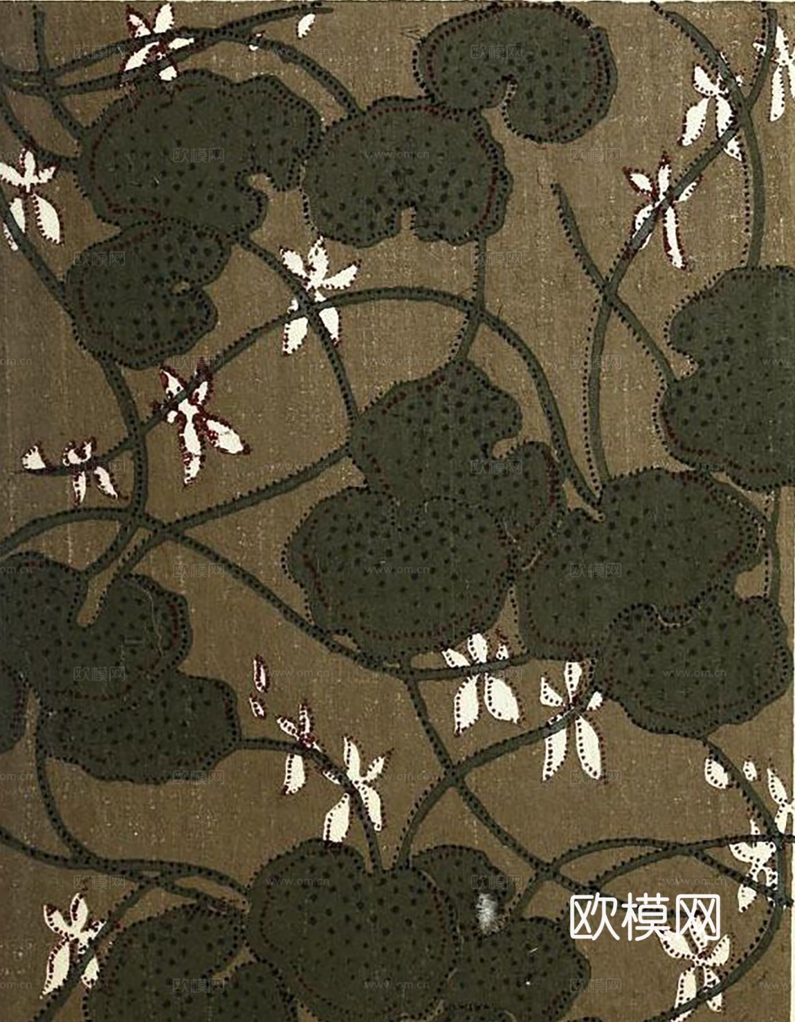 中古复古布纹 花纹图案 沙发抱枕布纹布料