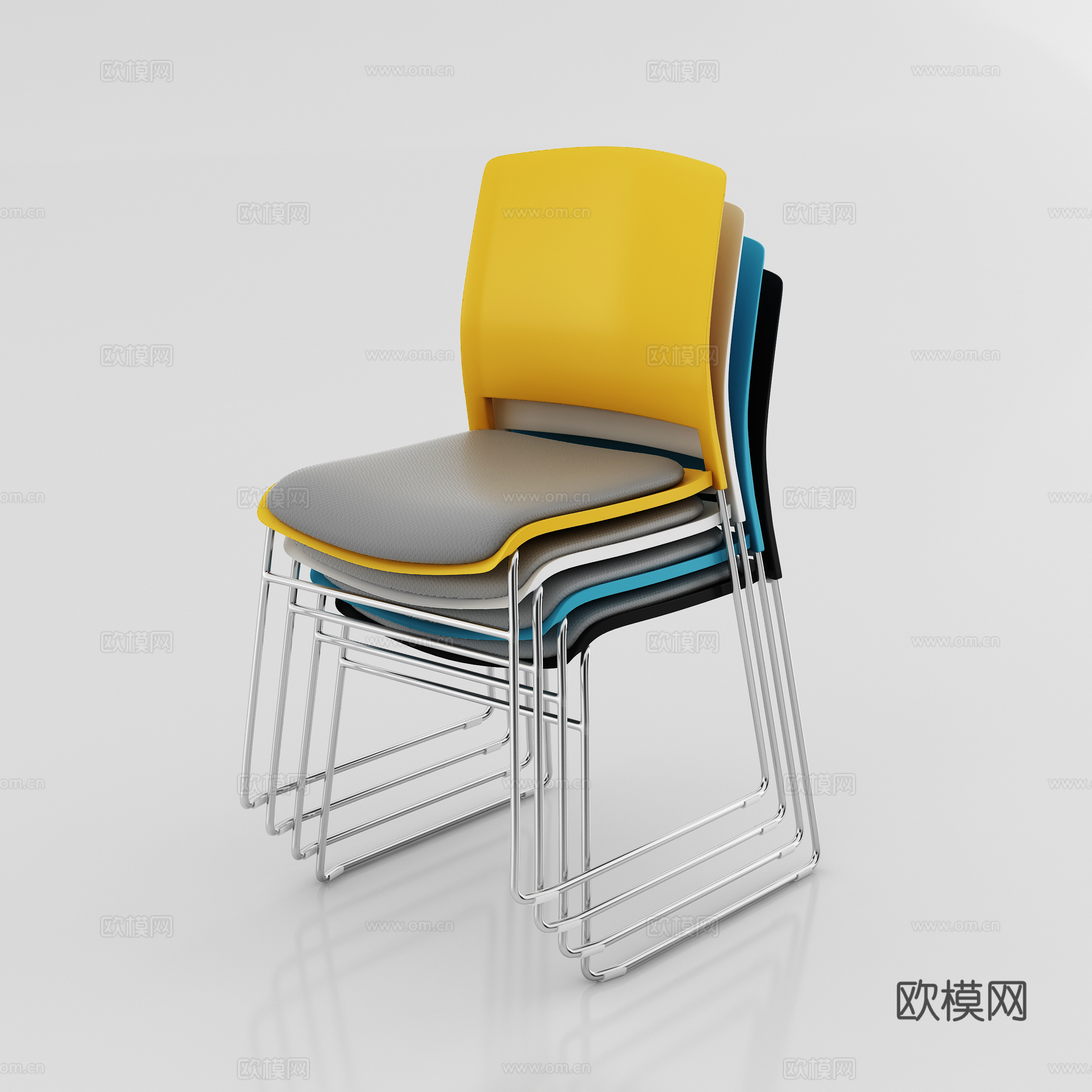现代会议椅 培训椅 休闲椅白底图3d模型