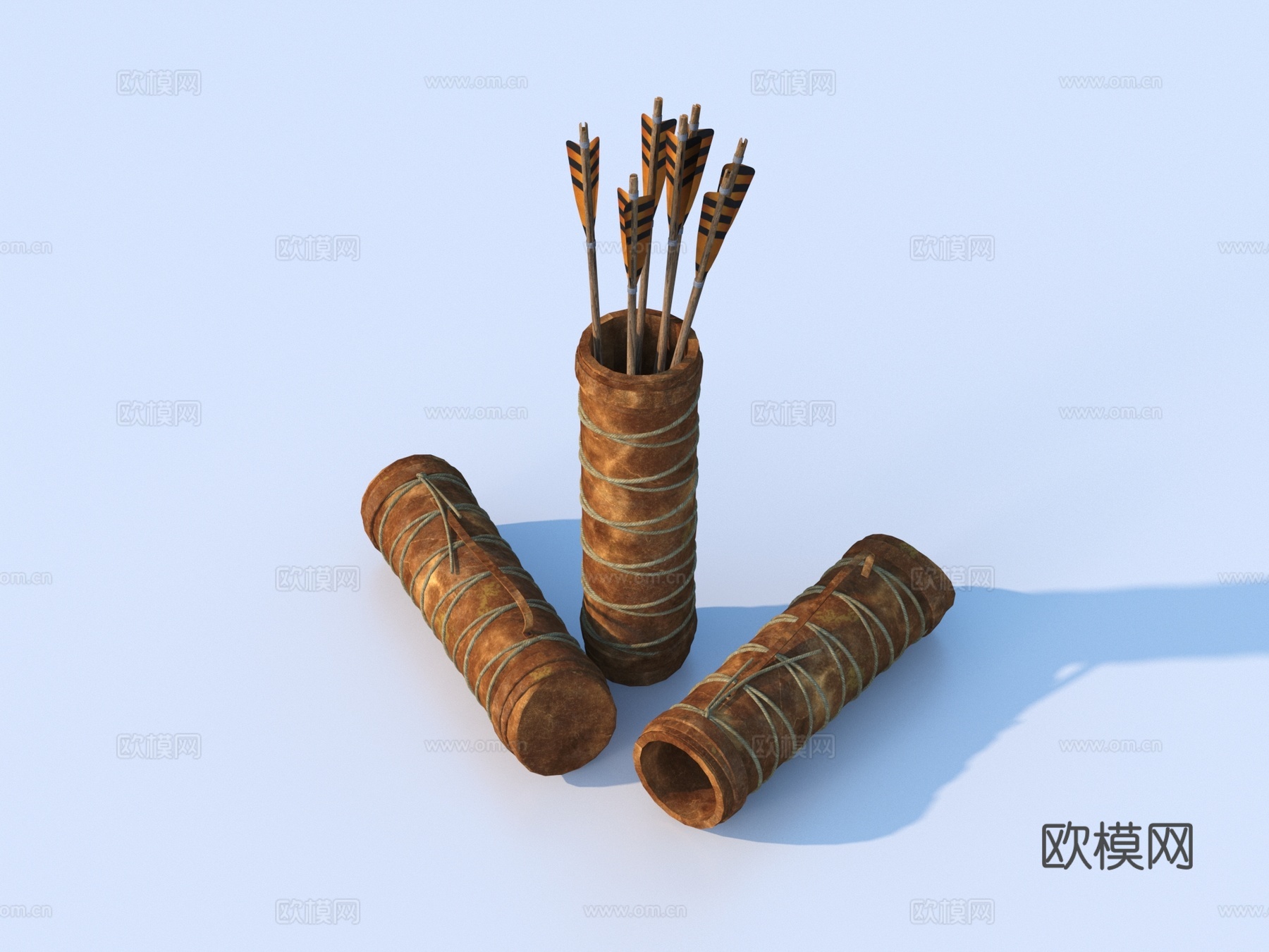 弓箭 箭筒3d模型