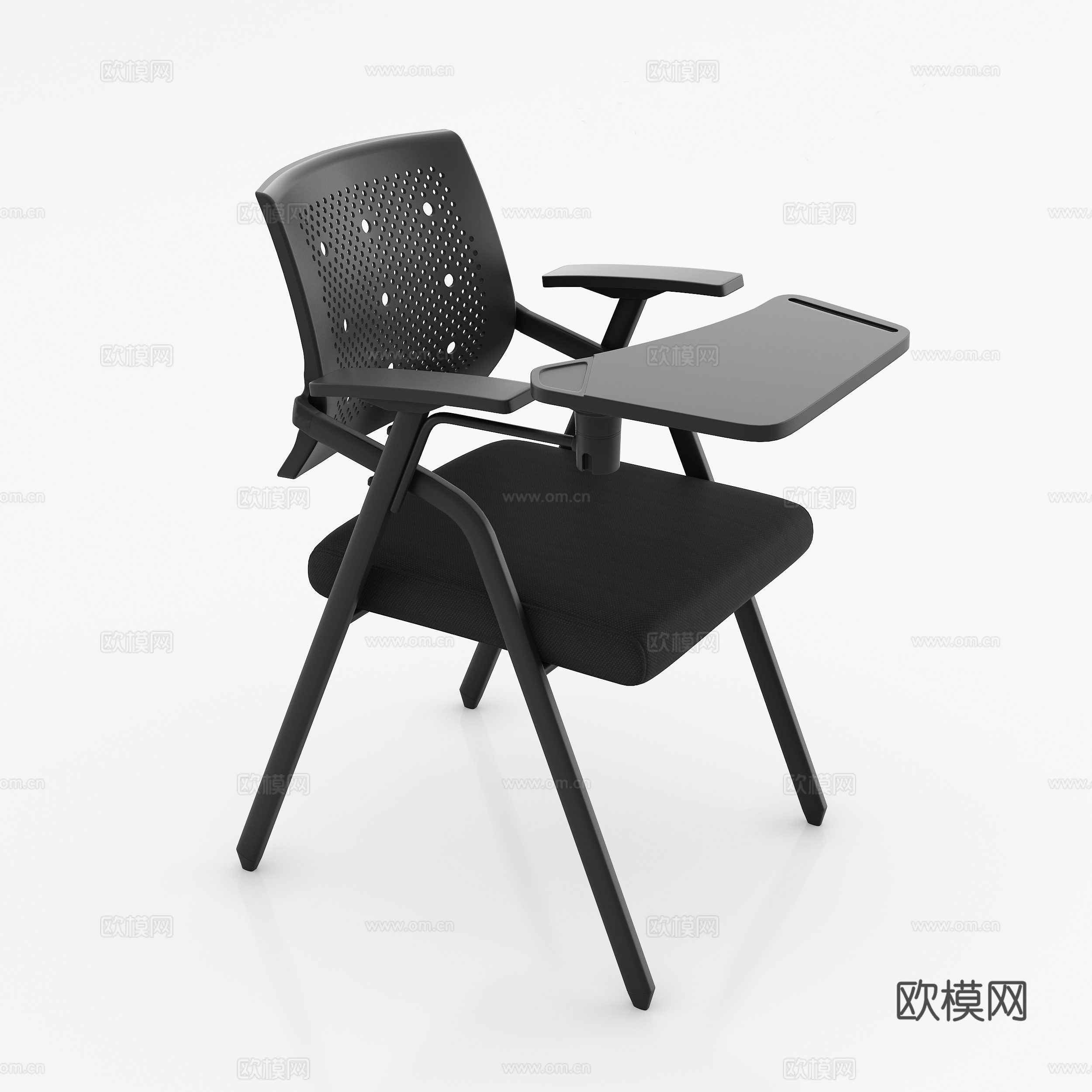 现代会议椅 黑色培训椅 休闲椅白底图3d模型